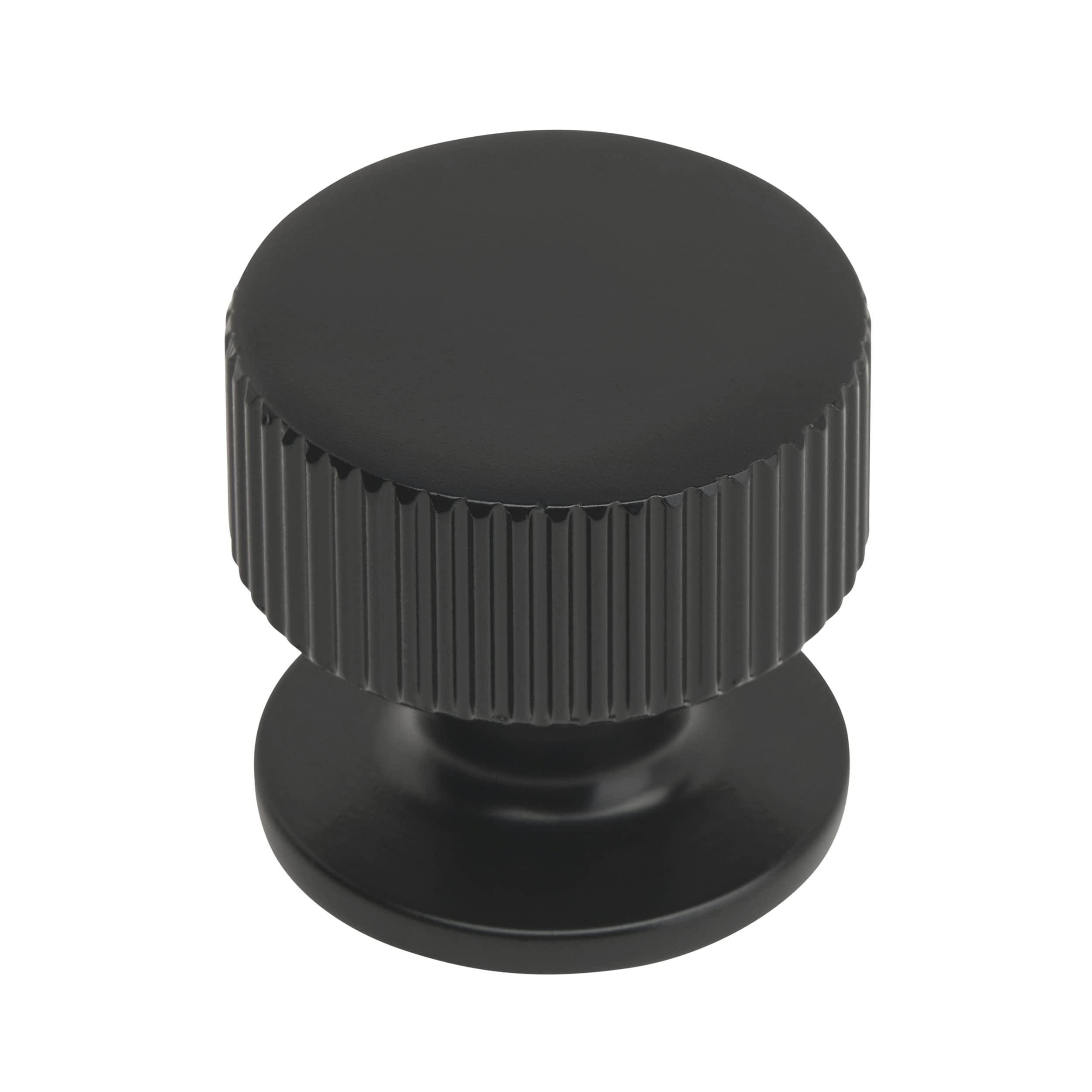 Amerock, Matte Black, 1-1/4 in (32 mm) Diameter