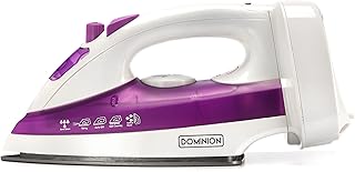 Steam Iron for Clothes with Vertical Steam & Retractable Cord, Lightweight 1200W Clothes Iron With Adjustable Thermostat Control, Self Clean, Pivoting Cord, and Steam/Dry/ Spray Functions, Purple