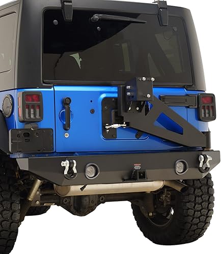 EAG Compatible con parachoques trasero JK con portaneumáticos 07-18 Wrangler
