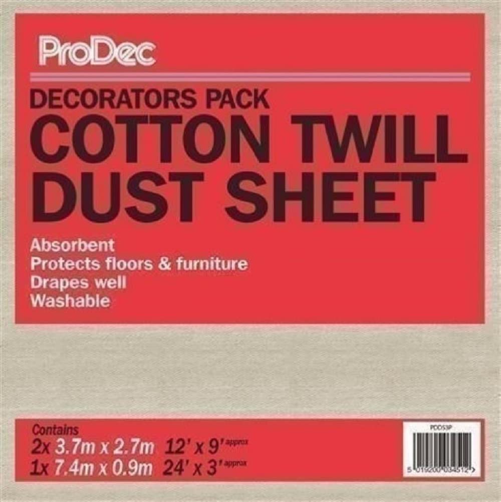 ProDec Lot de 3 bâches 3,6 m x 2,7 m et 7,2 m x 0,9 m