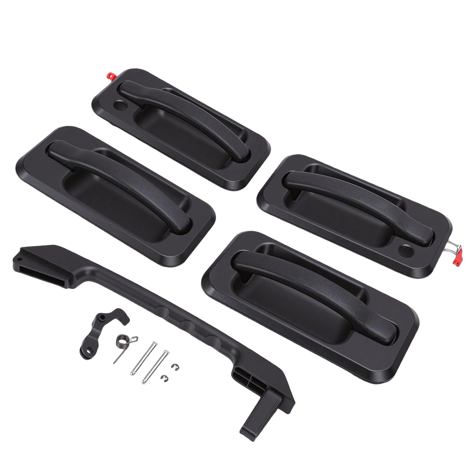 Exterior Door Handle Set, Car Outside Front Rear Left Driver Right Passenger, 15104792 Black Color Front Rear Left Right Side and Tail Replacement for H2 2003-2009