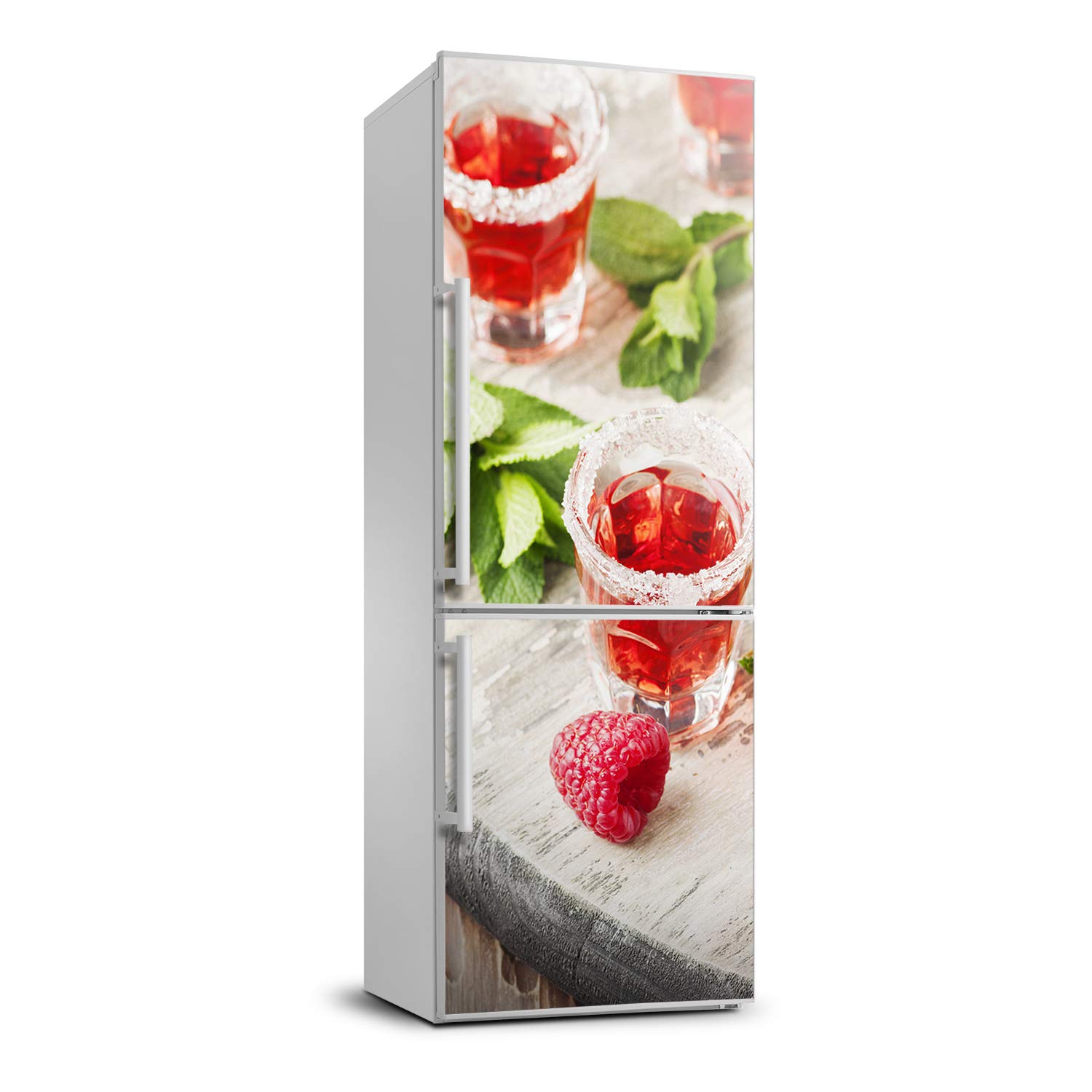 Autocollant frigo lavable et auto-adhésif au motif de framboises