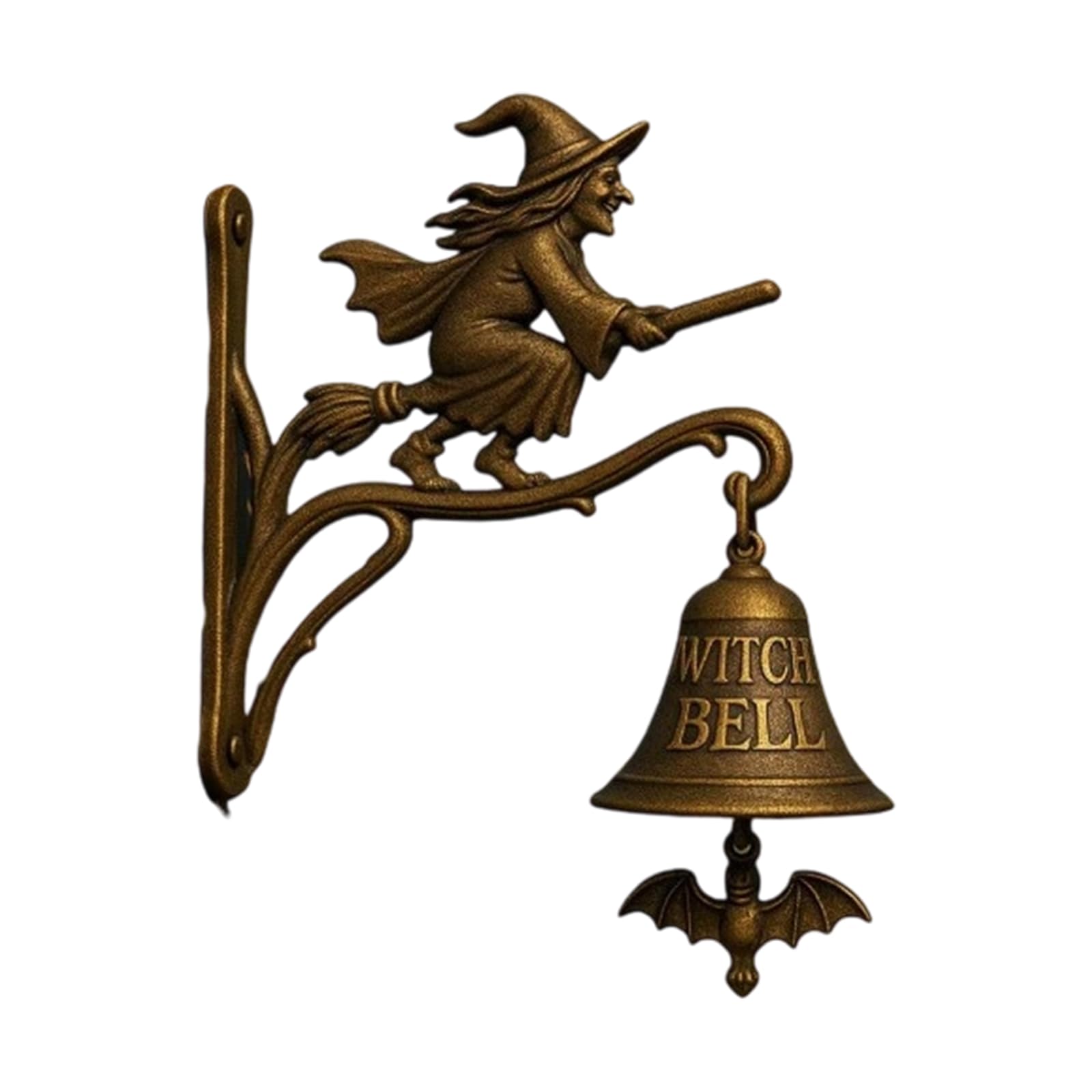 Halloweens Witch Door Chimes Decoration Handcrafted Resins Hanging Ornaments for Entryway Gothicism Door Frame Mystical Doorbells with Bells