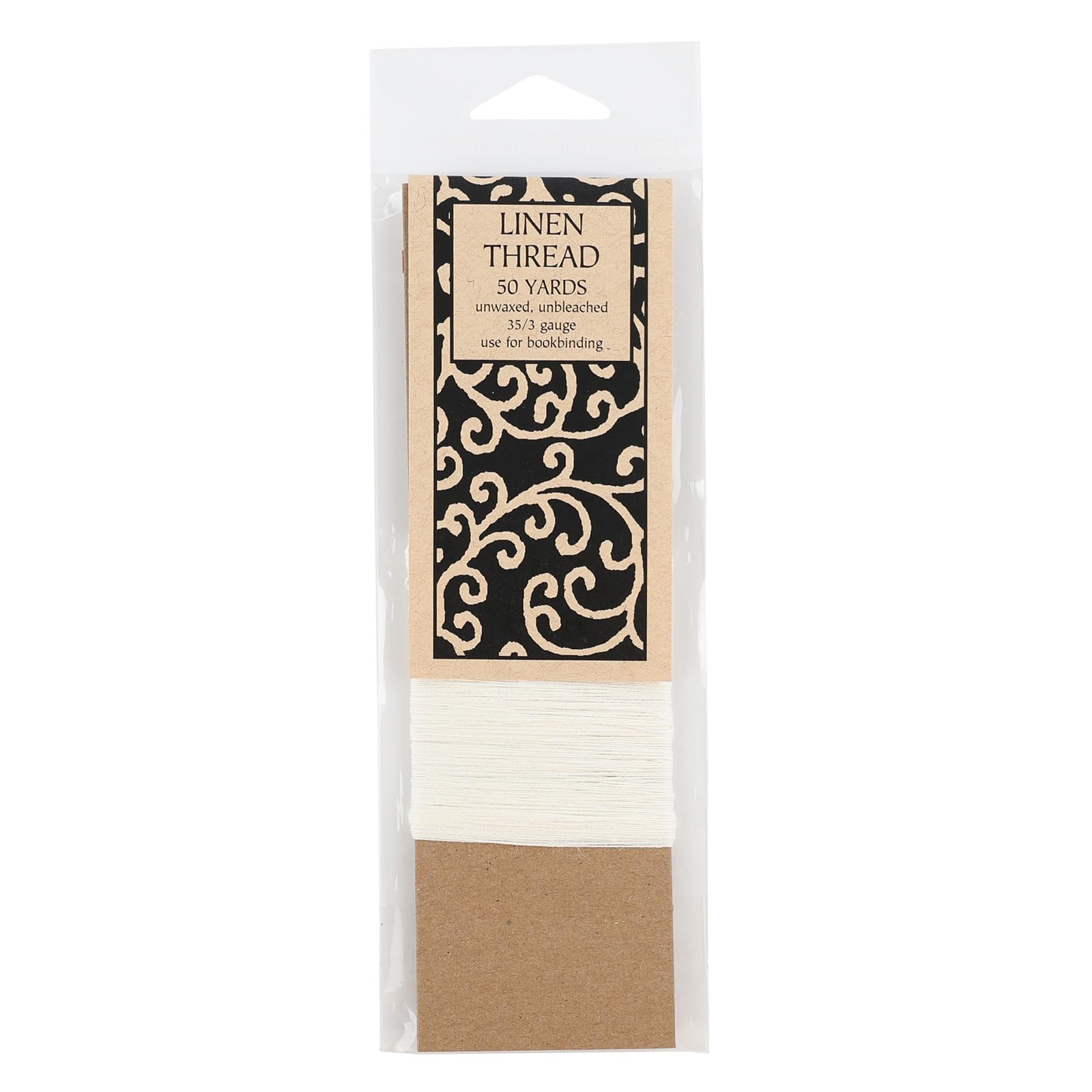 Books by Hand Linen Thread, Archival Quality Natural Unbleached and Unwaxed, 50 Yards 35/3 Gauge, Ideal for Bookbinding and Sewing Signatures