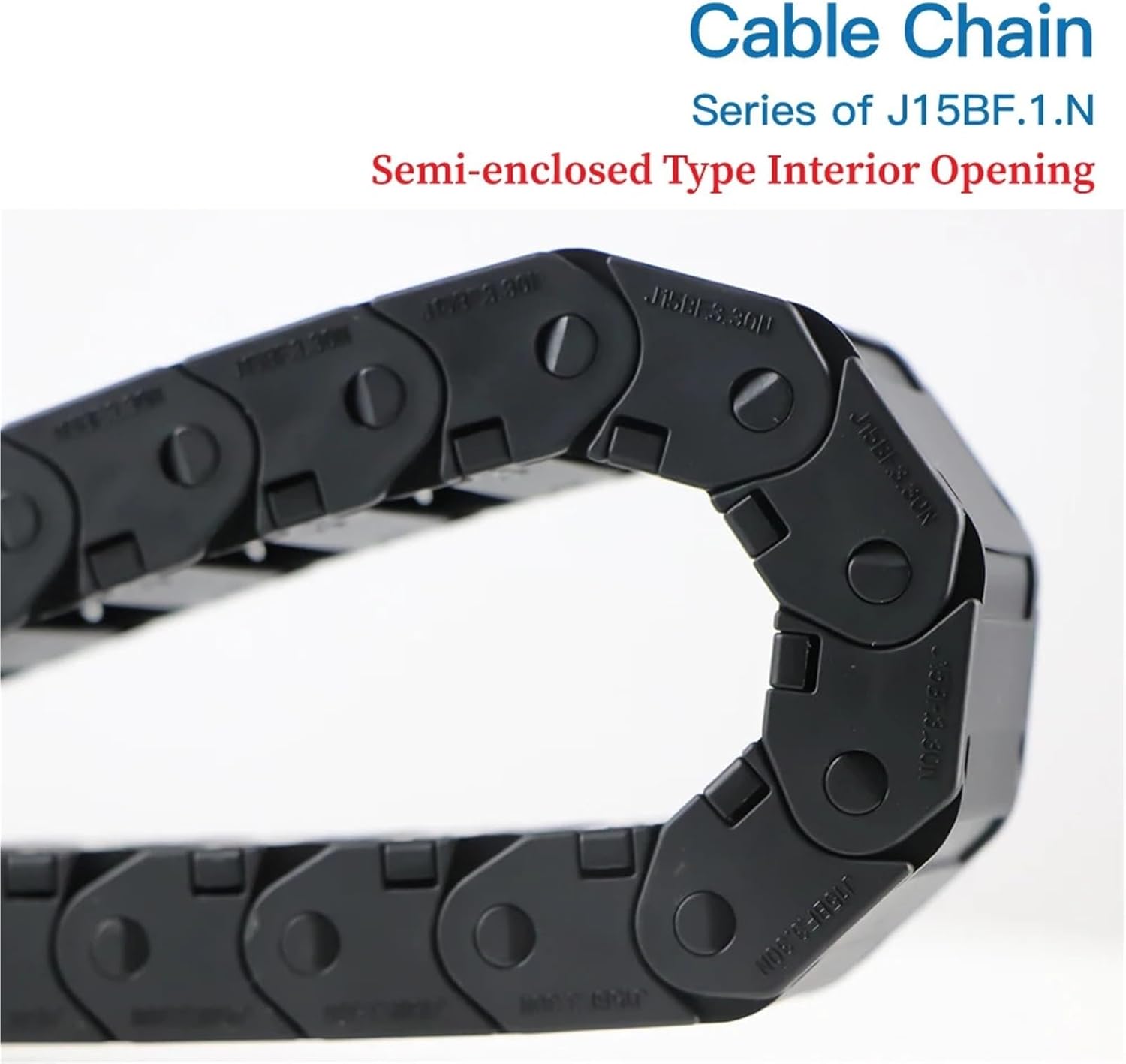 Cable Chain Semi-Enclosed Interior Opening 15x15 15x20 15x30 Drag Plastic Towline Transmission Machine Accessories(48mm,15x50 mm)