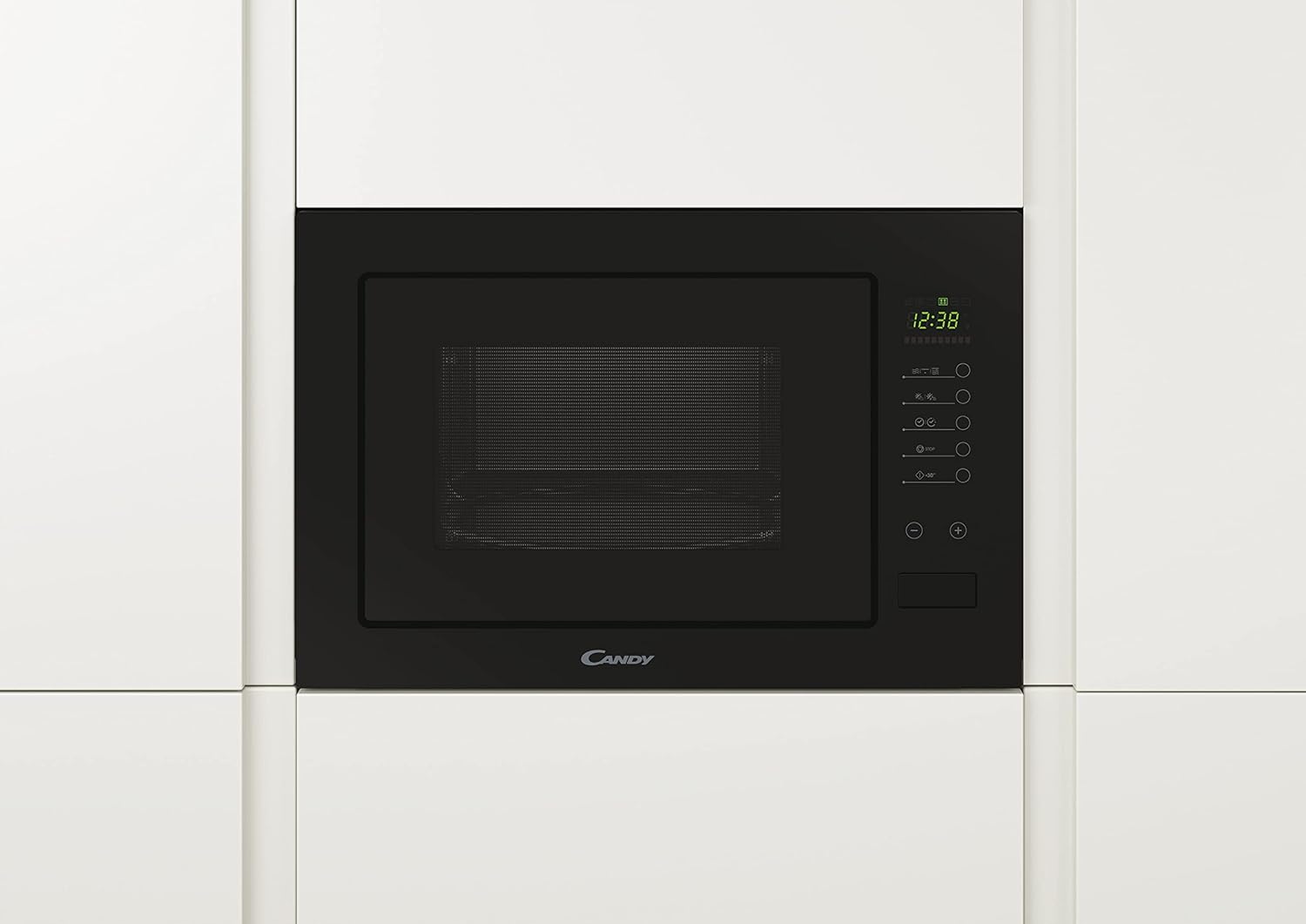 Candy MICG25GDFN Forno a Microonde da Incasso con Grill al Quarzo, 25 Litri, 800W, 8 Livelli di Potenza, Funzione Scongelamento, 59.5x38.8x40 cm, Nero Candy MICG25GDFN Forno a Microonde da Incasso con Grill al Quarzo, 25 Litri, 800W, 8 Livelli di Potenza, Funzione Scongelamento, 59.5x38.8x40 cm, Nero