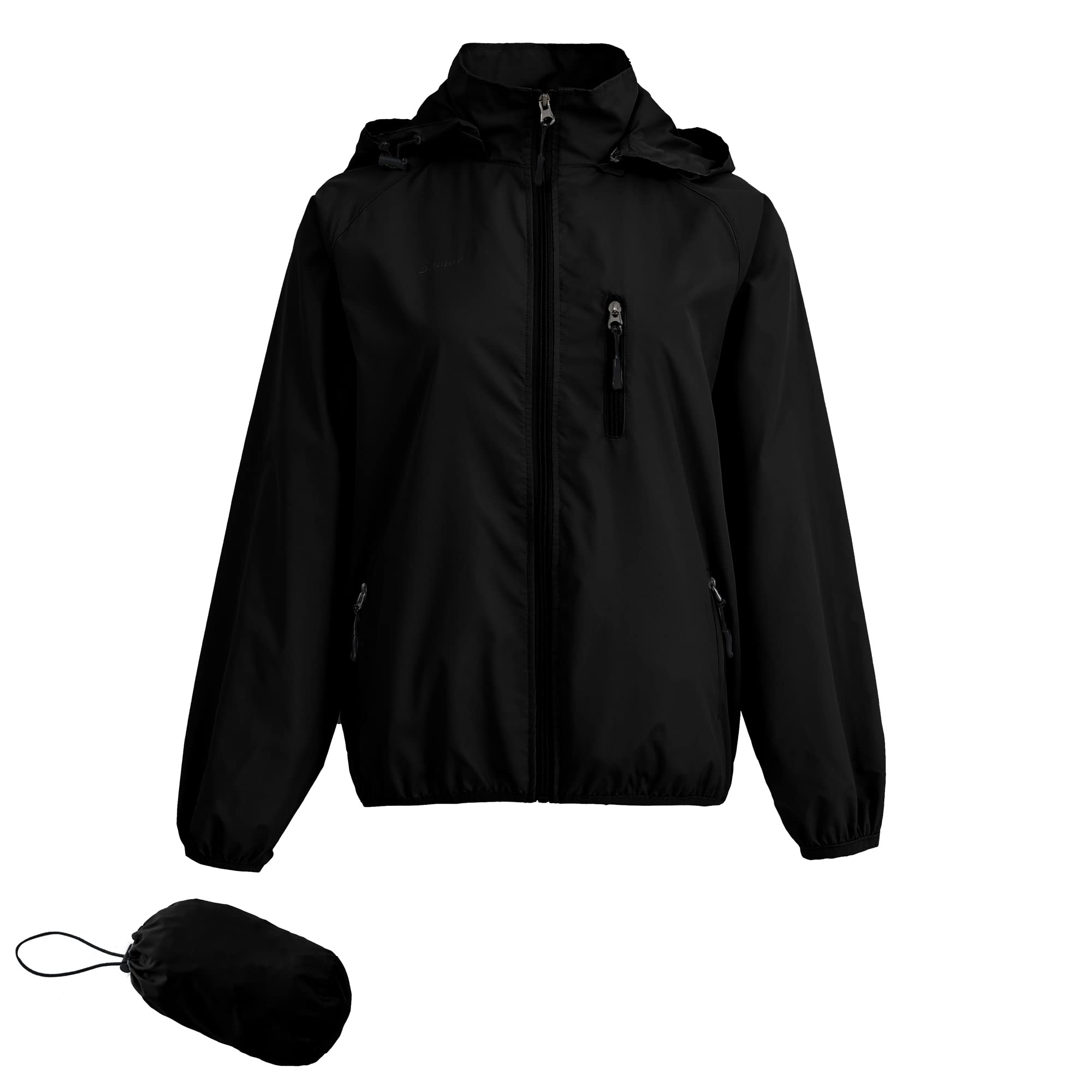 Women's Lightweight Waterproof Jacket Packable Windbreaker Running Coat