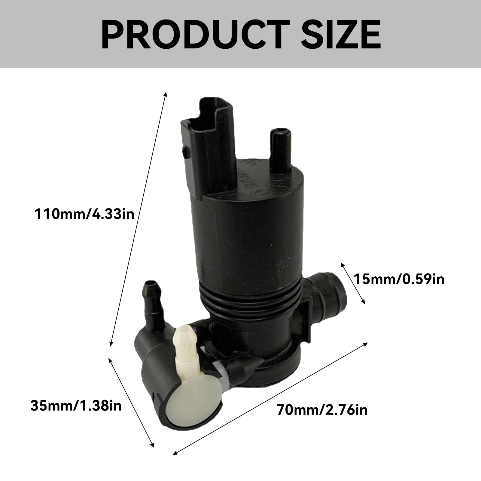 Pompa Lavaggio Parabrezza Auto Doppia Uscita - Compatibile Con Citroen Xsara Picasso (1999-2010)