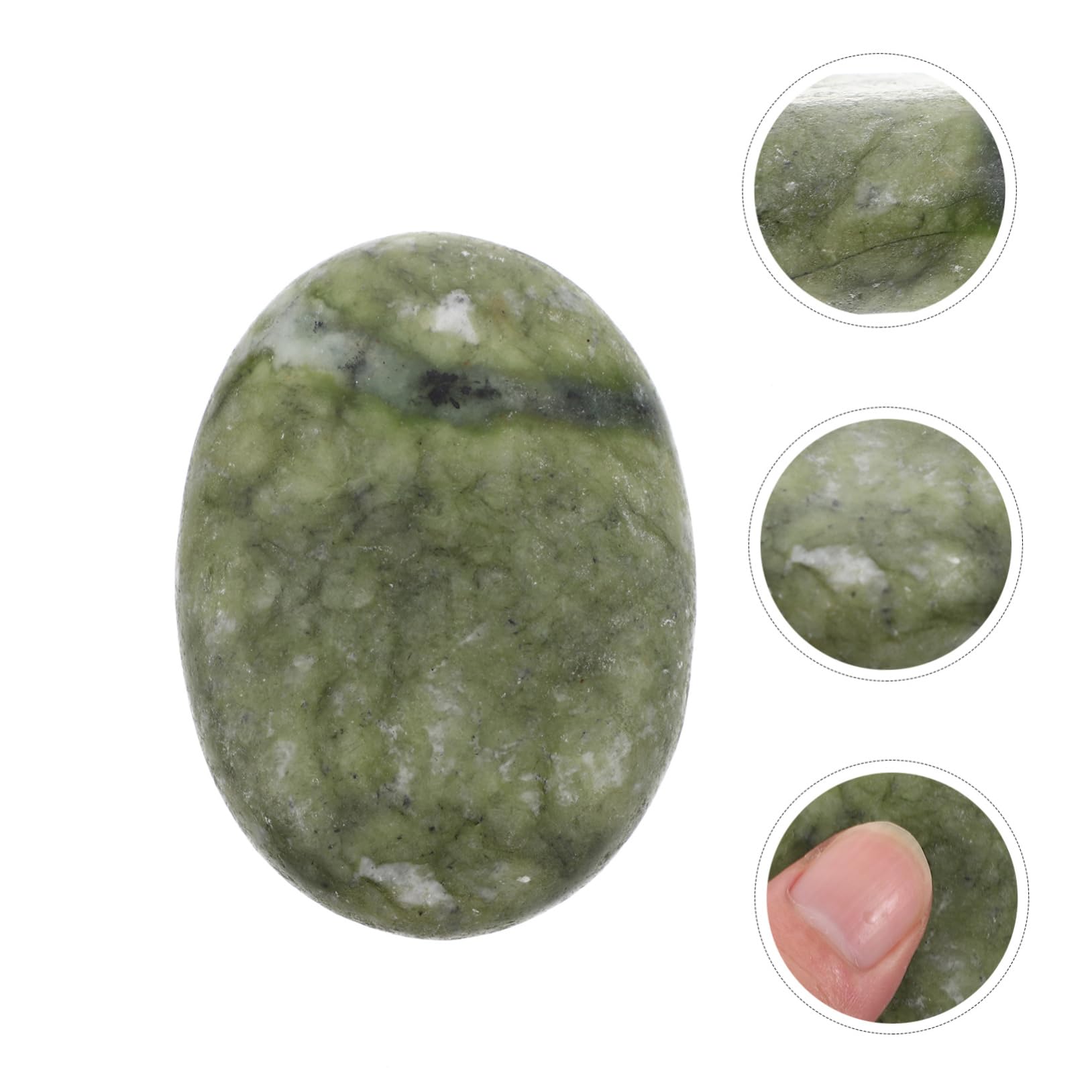 FRCOLOR Spa Energy Stone Essential Oil Massage Facial Massage Tools Beauty Board Skincare Tools for Face Massager Essential Oil Stone Facial Tool Peridot Energy Stone Glazed Jade Round