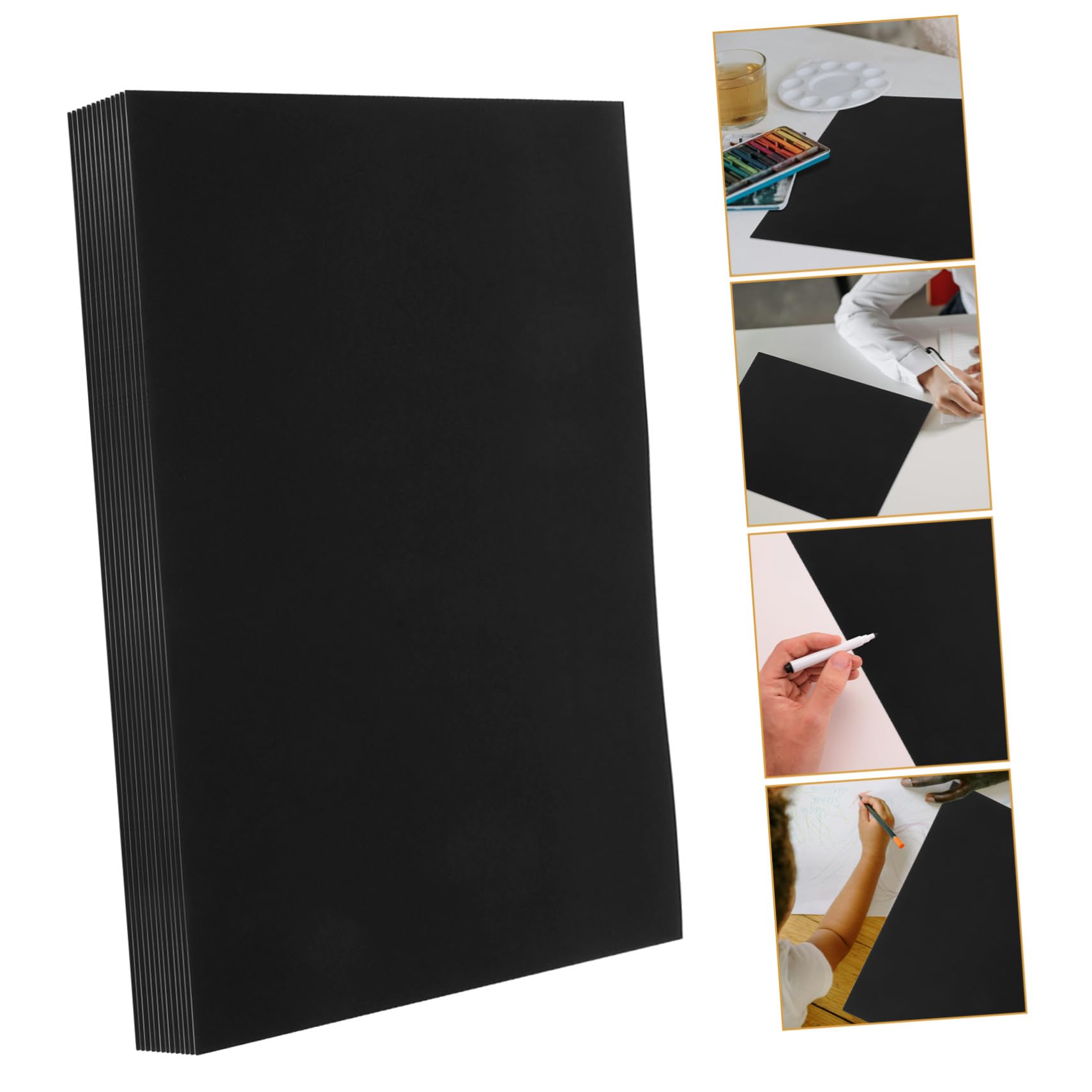 50 feuilles Papier Cartonné Créatif Noir Papier Artisanal DIY pour Peinture et Création Matériel Léger et Pratique pour Loisirs Créatifs