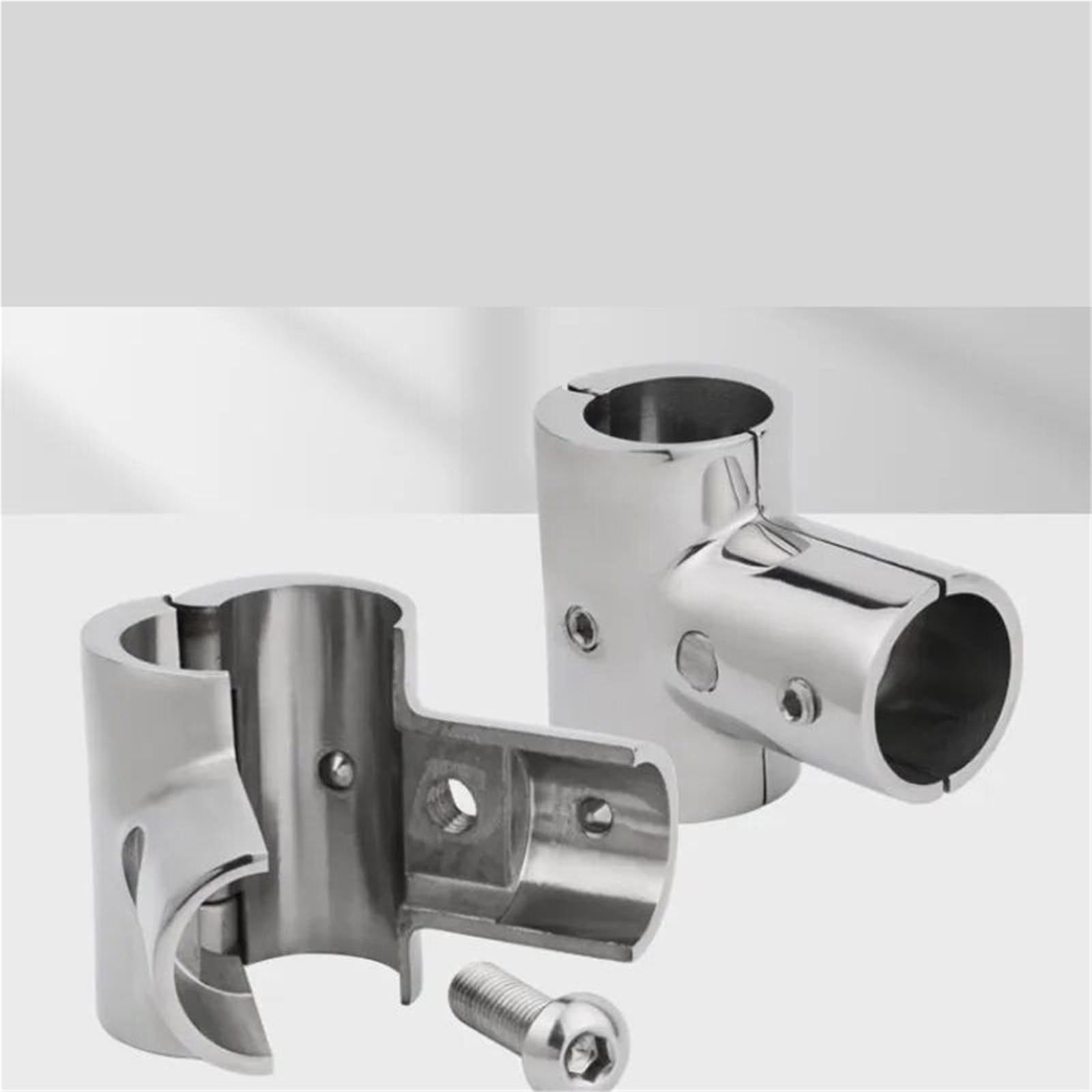 2 PCS in Acciaio Inox 316 Marine Corrimano for Barche 90 Gradi Tee Raccordo 7/8 "1" Yacht Dock Tenda Esterna Tubo di Fissaggio per Imbarcazioni