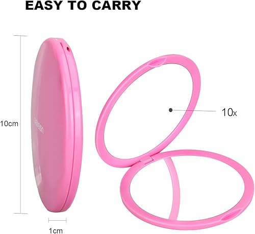 Miniatura 3 de deweisn Espejo cosmético compacto con aumento y elegante espejo de maquillaje de bolsillo compacto, espejo de maquillaje de viaje de mano con