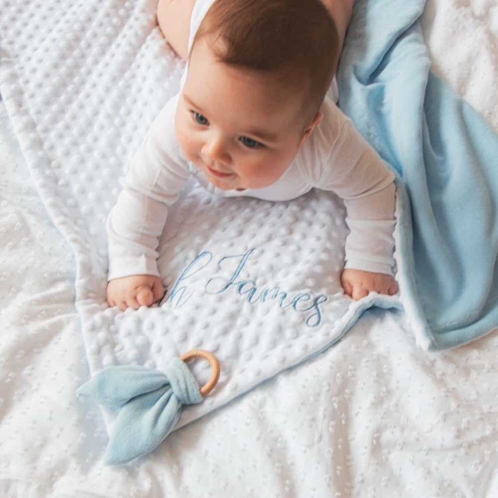 Manta bebe personalizada,mantas bebes recien nacidos,regalos personalizados bebe,mantas bebe personalizadas,bordados para bebes (150 * 200cm/59 * 79in)