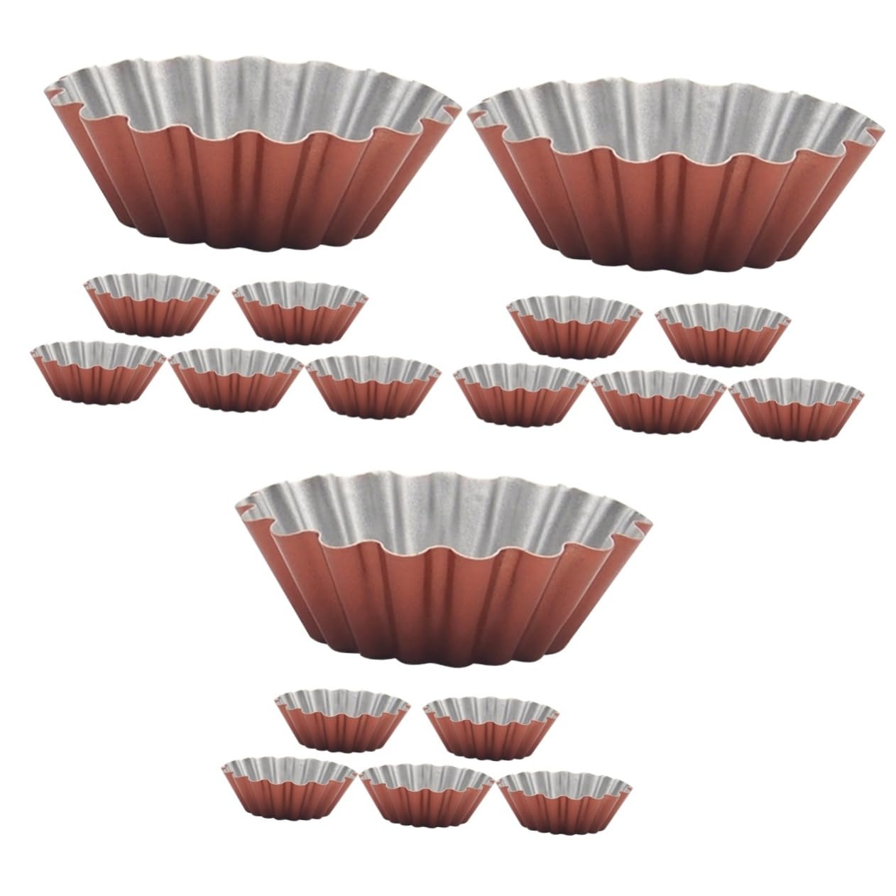 TOPBATHY 3 Juegos Molde Redondo Para Tarta De Huevo Taza Para Hornear Panecillos Domésticos Molde Casero De Gelatina Conveniente Molde De Budín Brown Acero De Alto Carbono 6 Piezas * 3