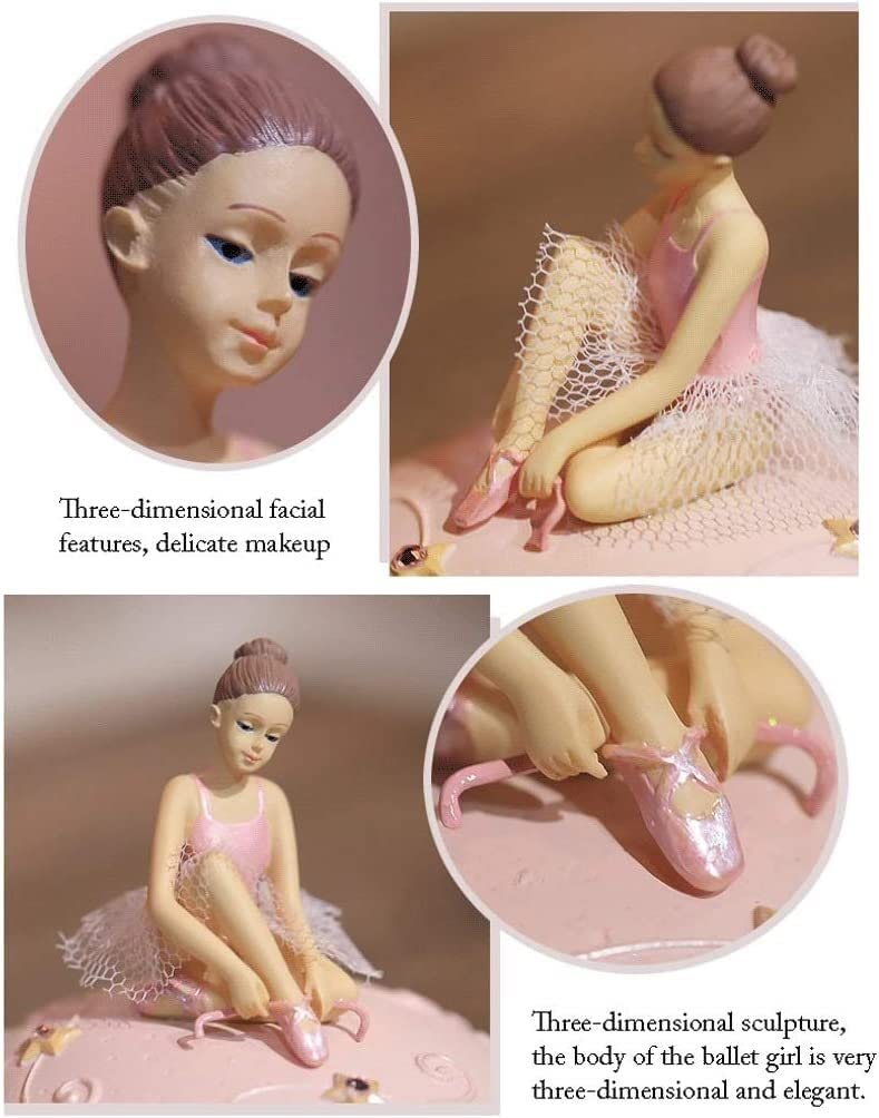 Caja de Música Caja de Musica Joyero Musical para niña con cajones Joyero Musical de Bailarina Diseño Rosa Regalos de cumpleaños. Caja Musical Cajas Musicales (Color : A, Size : 10cm)