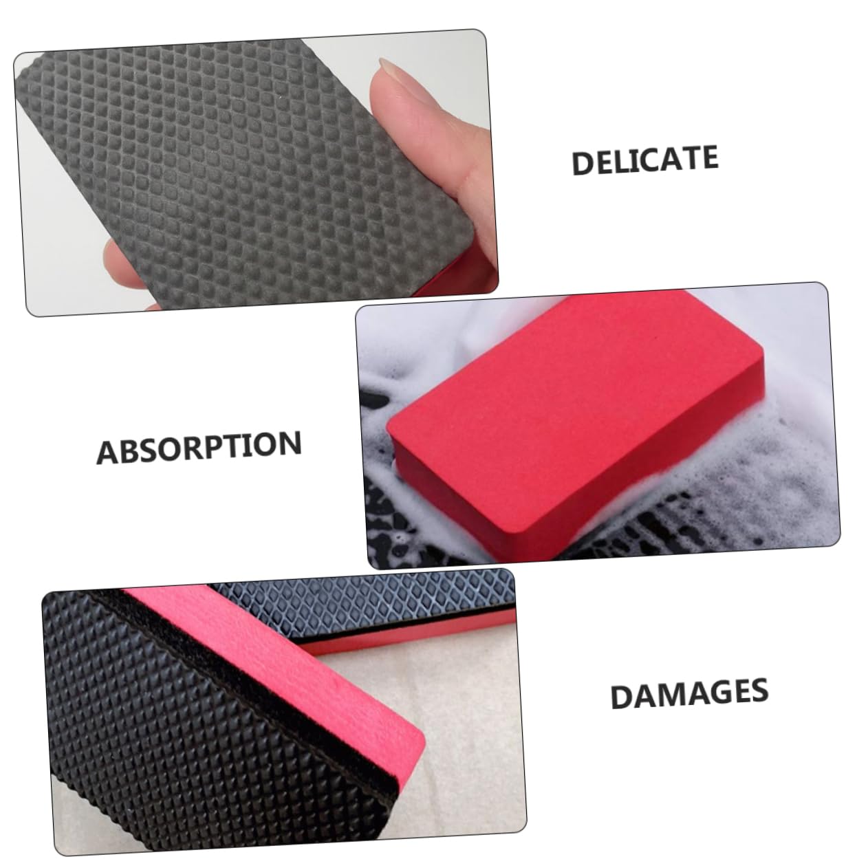 iplusmile 6piezas Esponjas De Limpieza para Autos De Alta Absorción Rayones Herramienta De Lavado para Coche y Hogar