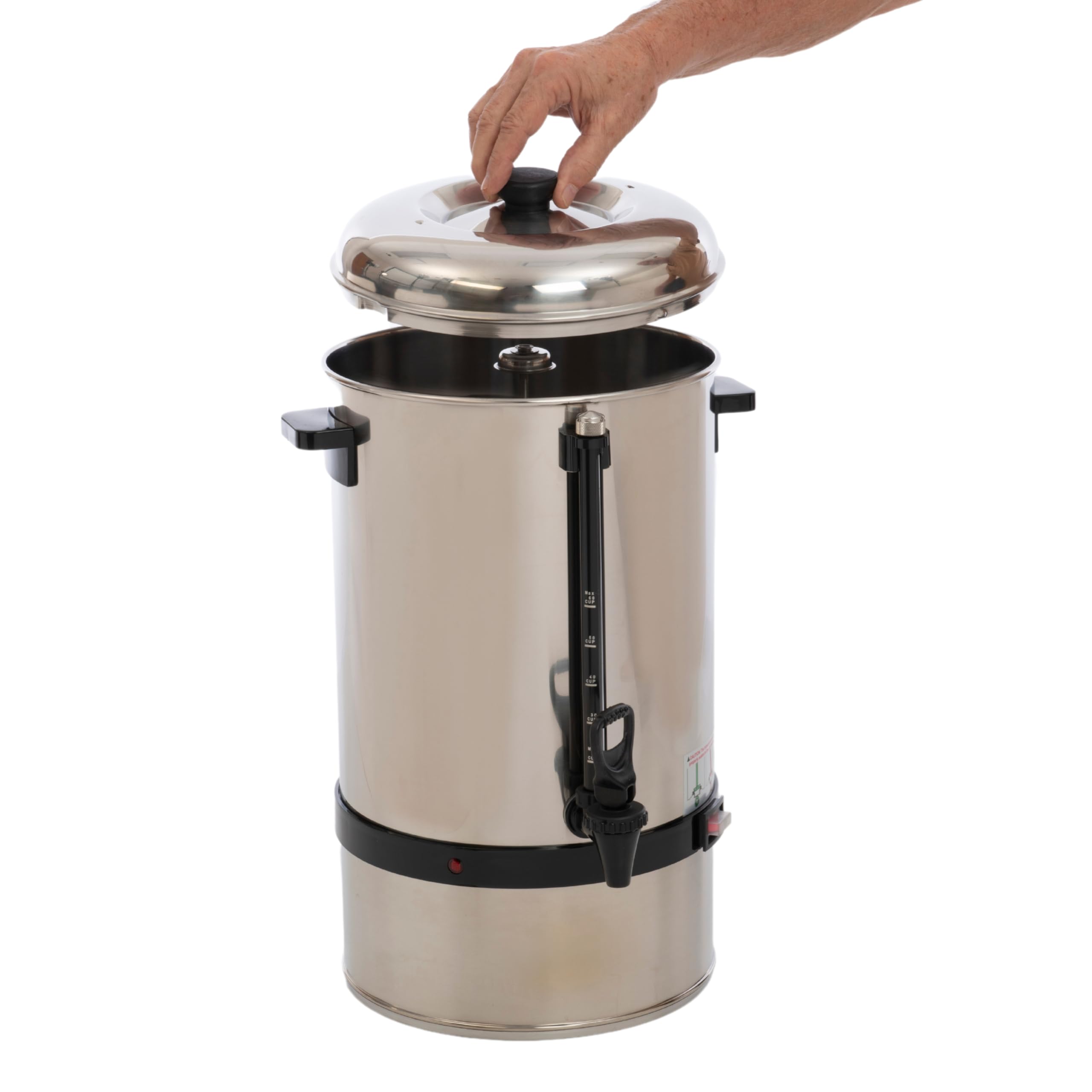 FSE CP-60 Stainless Steel Coffee Percolator, Brewer Urn, 60 Cup Capacity