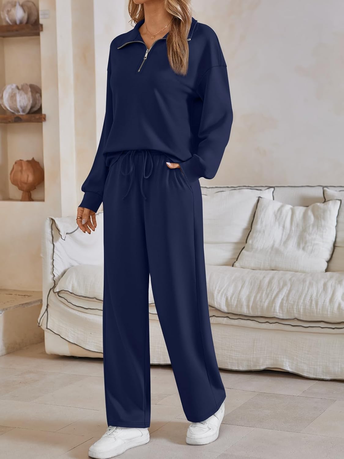 AUTOMET Womens Track Suits Set Sweatsuits Two Piece Outfits Lounge Sets Half Zip Lapel Sweatshirts Fall Fashion Clothes - Image 3