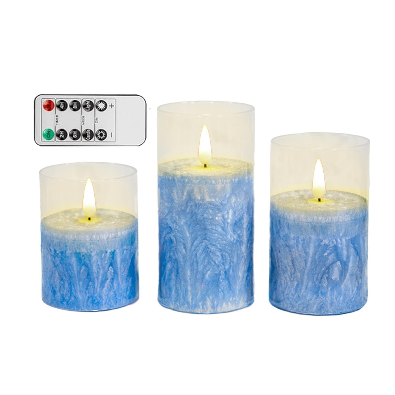 Finte 3 Pezzi Decorazione da Tavolo | senza Fiamma con Telecomando per Casa, Ufficio, Festa, Compleanno, Halloween, Natale, Matrimonio
