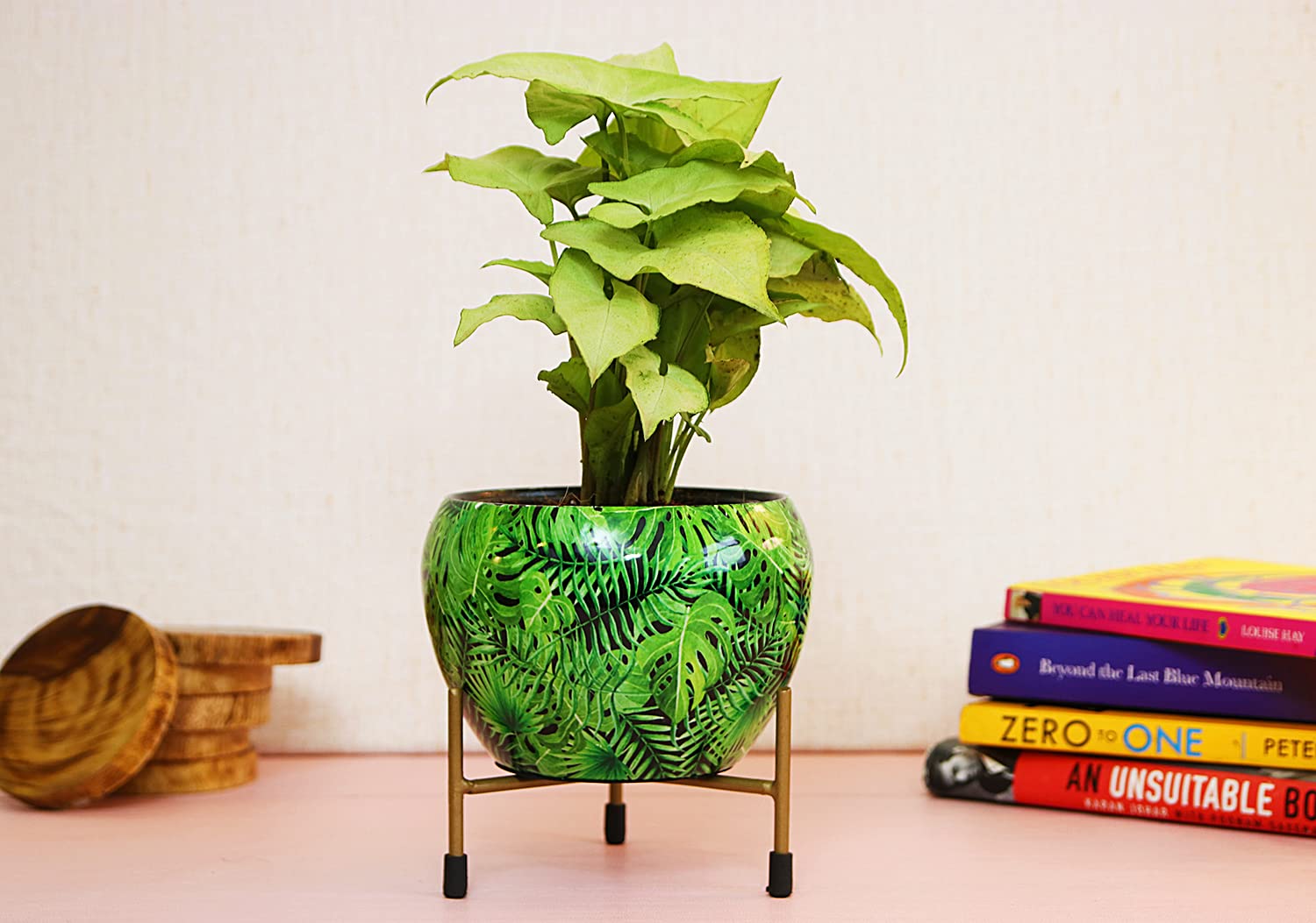 Leafy Tales Designer Indoor Plant Pot With Stand - Leaf Design, Rust Free Metal Plant Pot For Living Room, Balcony & Garden (Metal Design Pot-Leaf), 1 Piece (B09C1XTDVK) Amazon Price History, Amazon Price Tracker