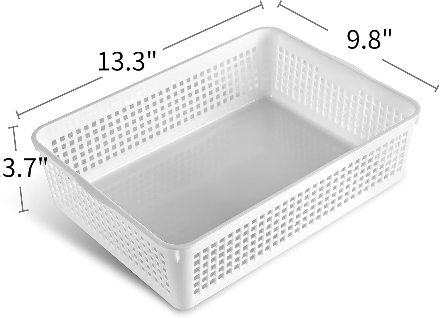 Eslite A4 Size Plastic Storage Basket,Desktop File Paper Letter Organizer Tray, 6-Packs (White+Grey)
