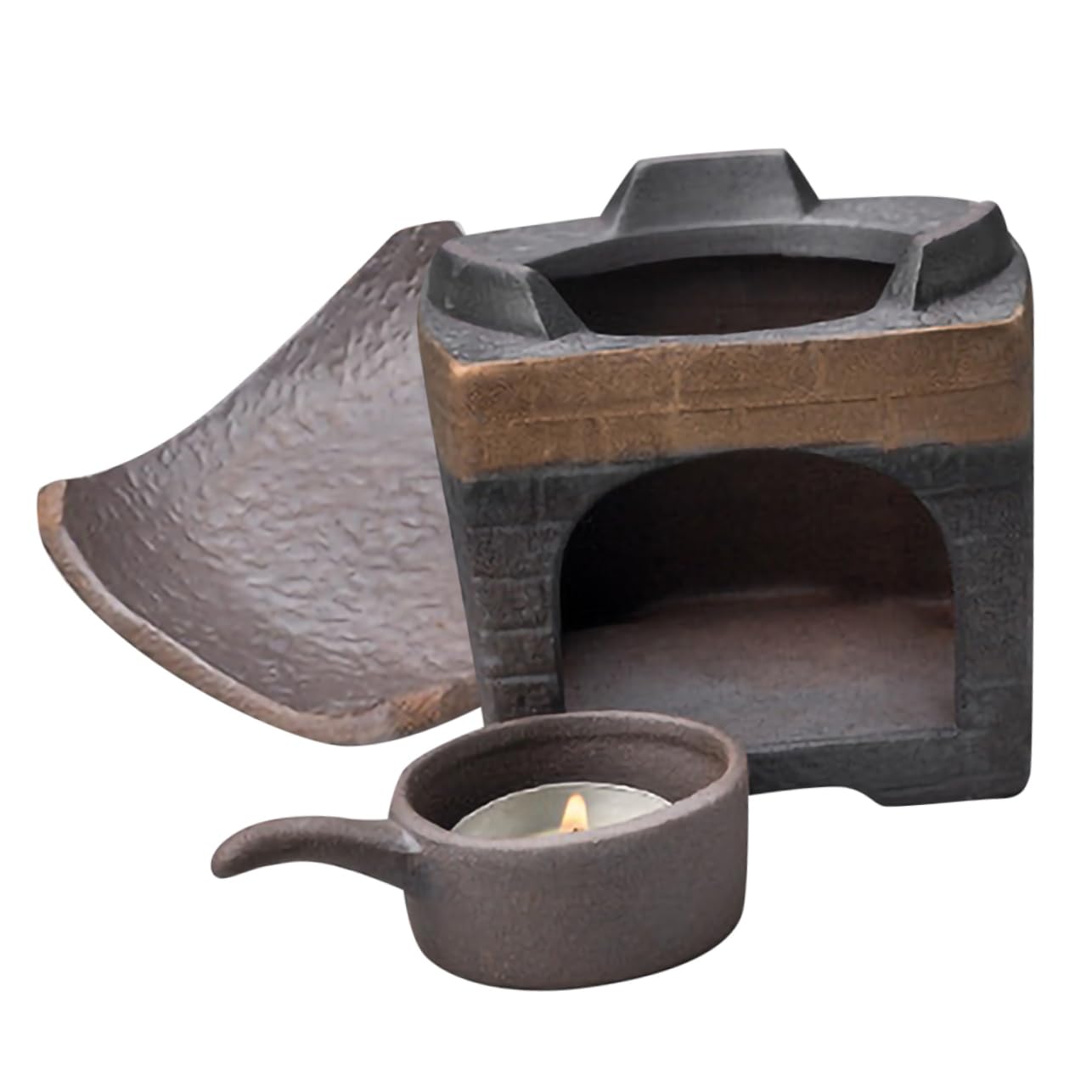 SOLUSTRE 1 Set Multi Functional Ceramic Teapot Warmer Retro Candle Stand Holder Desktop Ornament for Home Office Tea House Keeps Tea and Milk Warm Craftsmanship