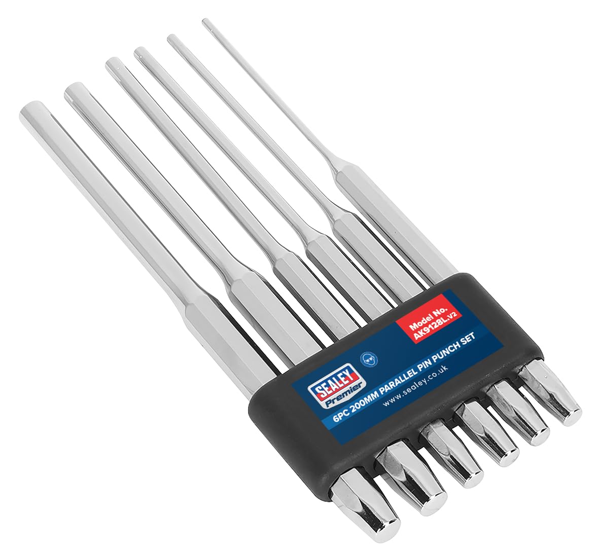 Sealey Parallel Pin Punch Set 6pc 200mm AK9128L