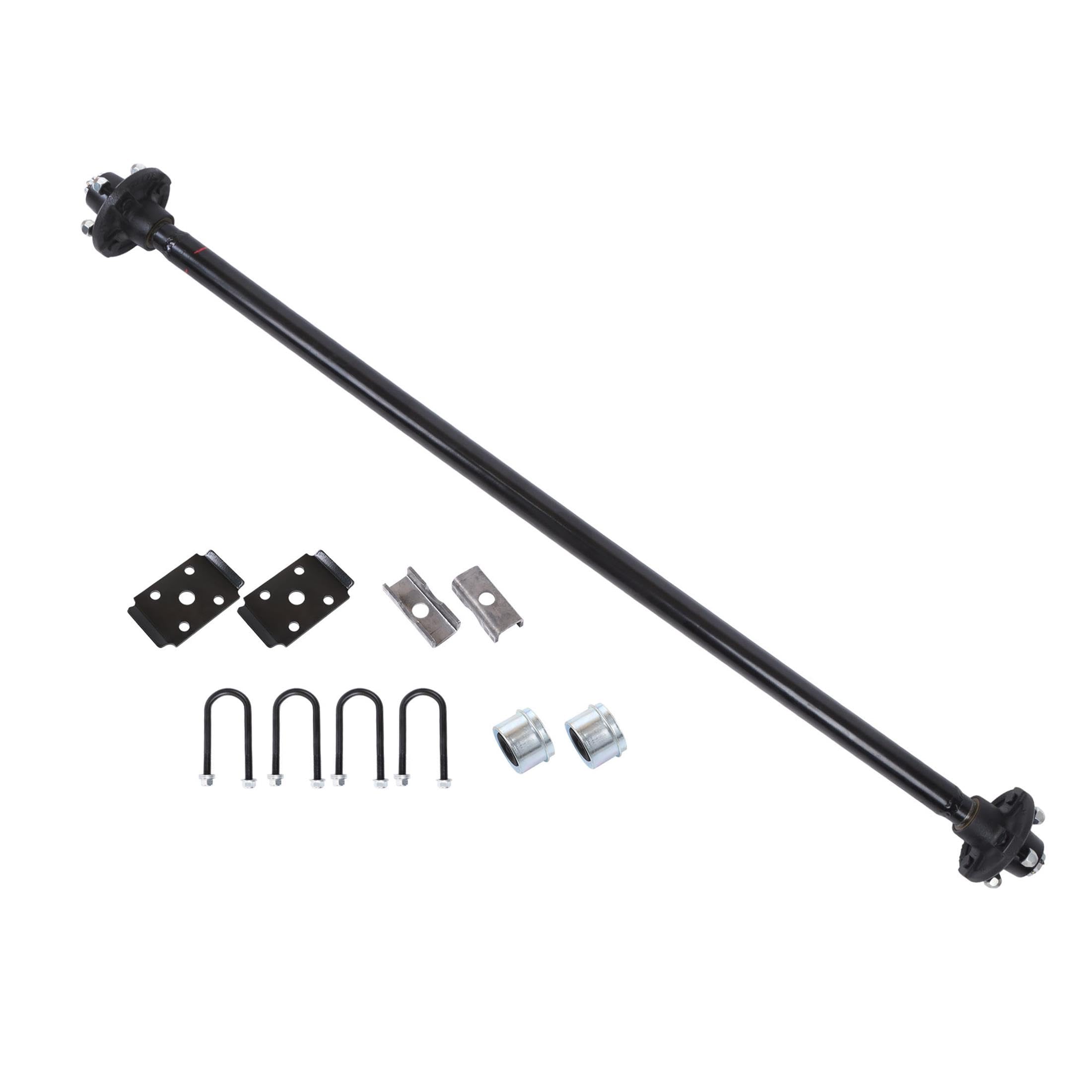 Photo 1 of Thomletha Trailer Axle 2000 lbs Axle Beam 4 Lug Trailer Axle 56.5 inch Hub Face 46.5 inch Spring Center