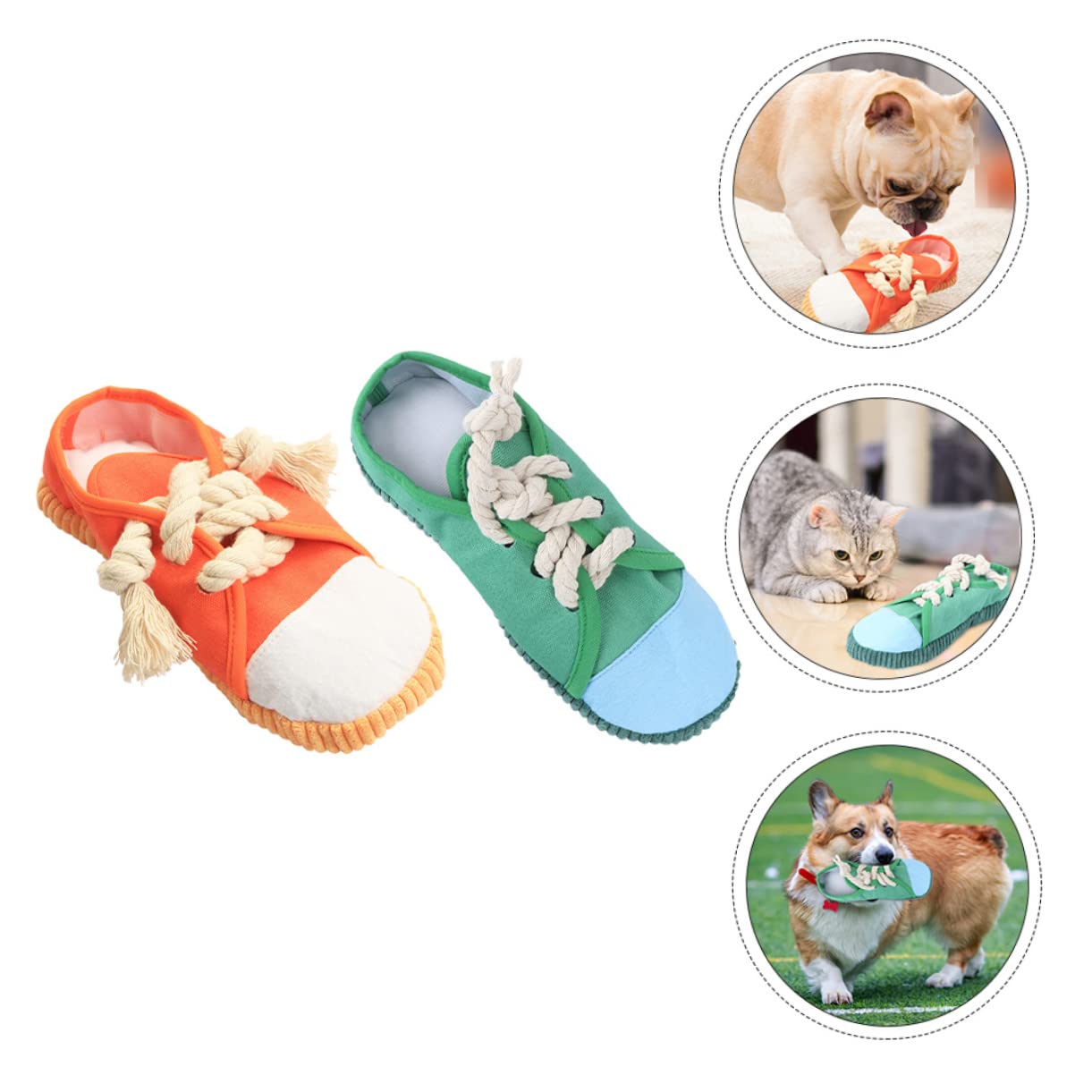 FRCOLOR 4 Piezas Juguetes de Sonido para Mascotas Juguetes mordedores Zapatillas para niños pequeños Juguetes de Peluche Juguetes masticables para Perros Zapatos Cachorros Juguetes Rompecabezas Libro