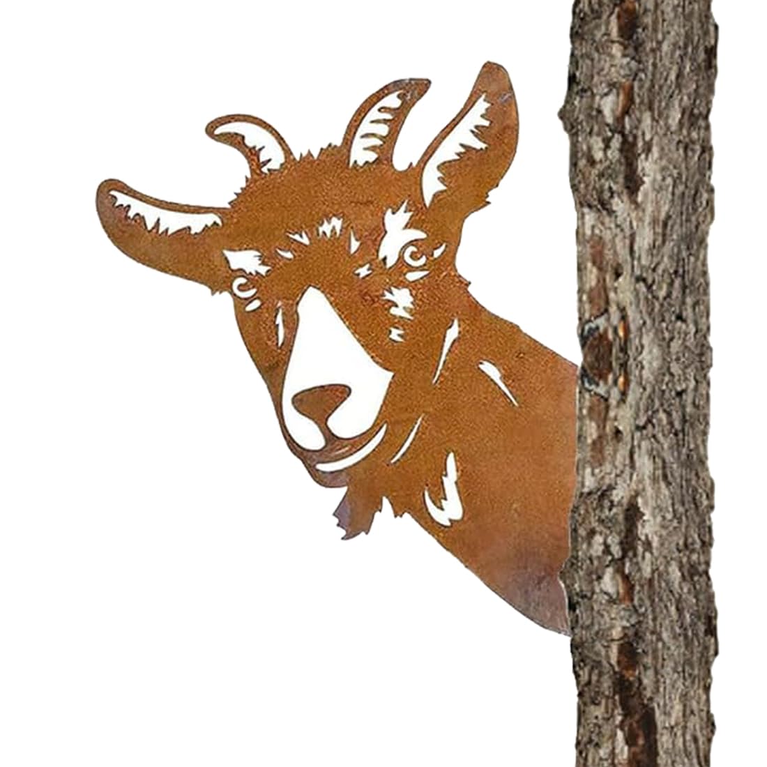 Forhome Rust Decoration for Garden Goat Decoration, Metal Rust Goat Farm Decoration, Animal Silhouette, Tree Stake, Rust Goat Farm Decoration, Metal Rusty Iron Garden Sculptures for Outdoor Garden