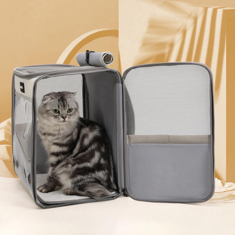 Zaino per animali domestici, per cani e gatti, 10 kg, traspirante e pieghevole, con finestra trasparente, per animali domestici, per cani, per gatti, portatile, da viaggio, treno, auto