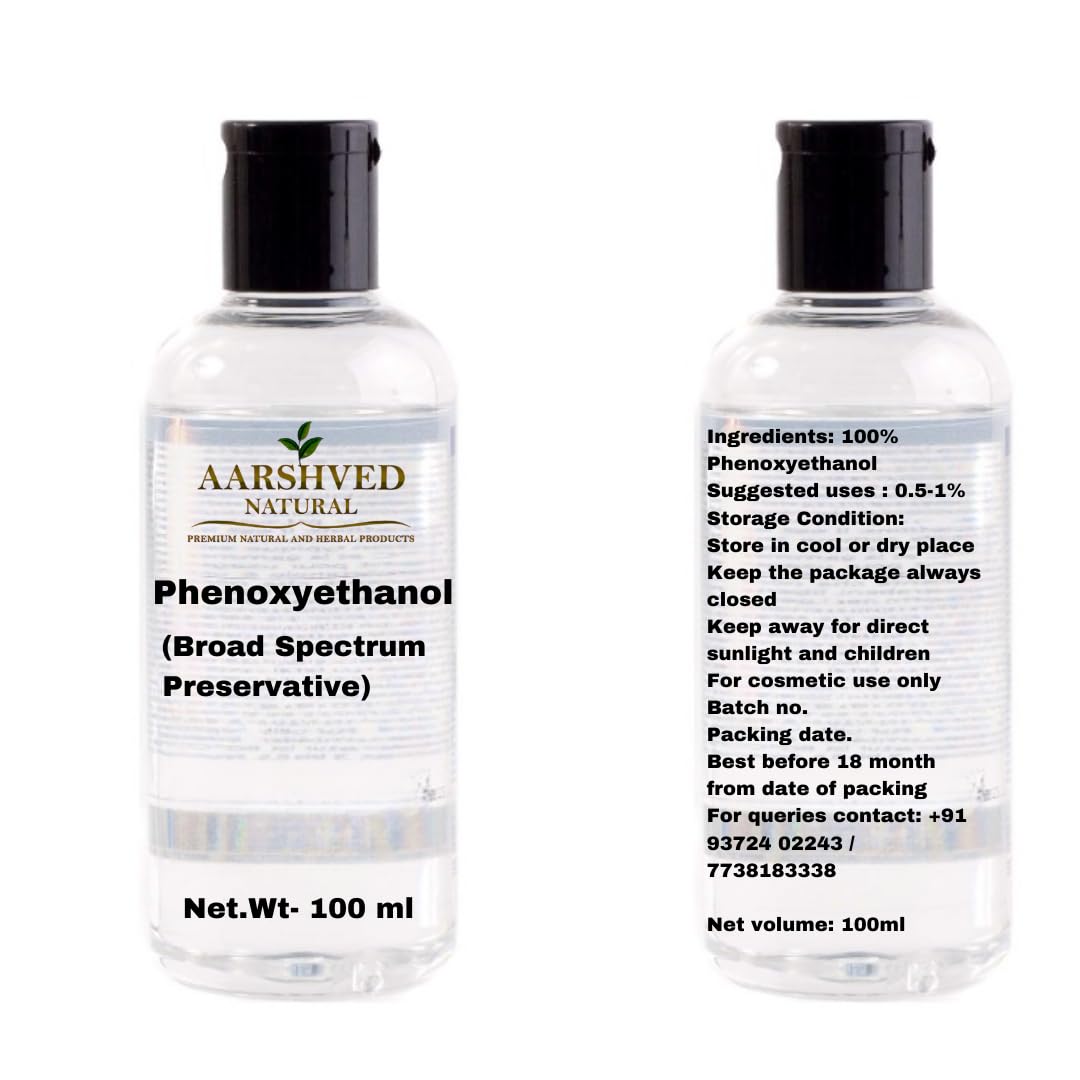AARSHVED Phenoxyethanol Preservative (100g) Skin Moisturizer Cleanser DIY Cosmetic Product Broad Spectrum Liquid Base for Soap Shampoo & Conditioner Making Remove Acne