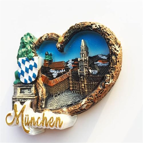 Miniatura 4 de Munich Alemania Imán de refrigerador de viaje recuerdo decoración nevera 3D pegatina magnética pintada a mano Colección artesanal