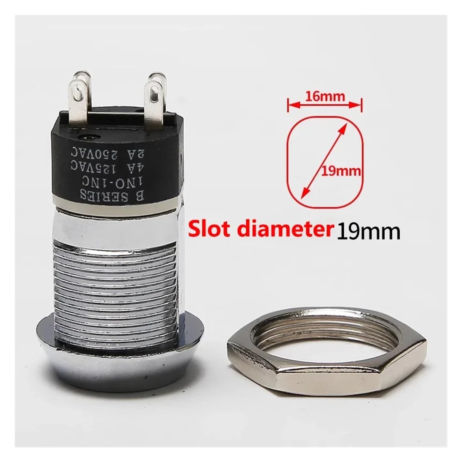 Metall-Schlüsselschalter 5/10Sets 4Pin 19mm Metall EIN-AUS 2Position DPST EINE Serie Elektronische Lock Schlüssel Knopf Schalter 2NO 2NC Drehknopf(1 pullout-1 sets)