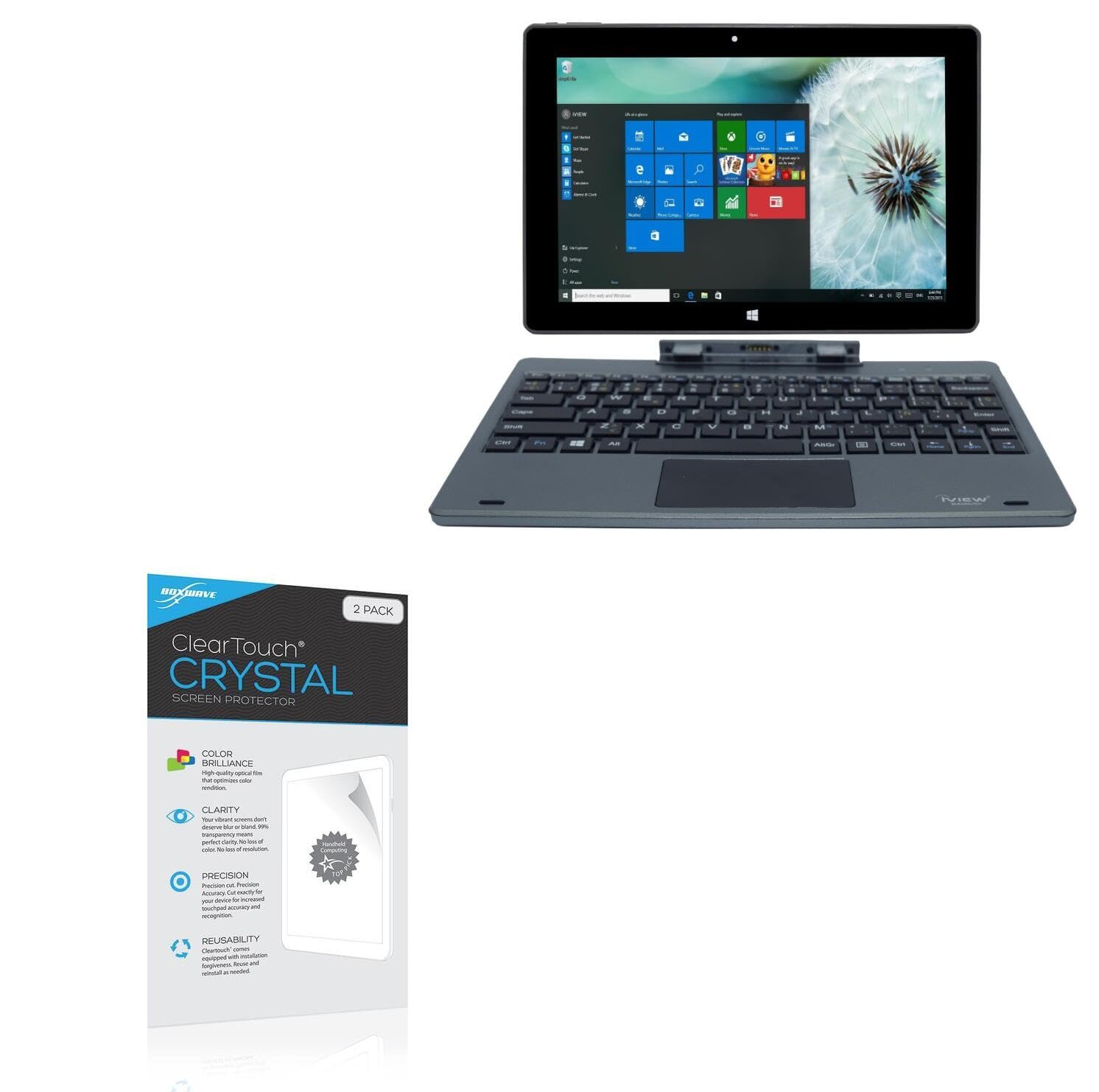 BoxWaveScreen Protector Compatible with iView Magnus (10.1 in) - ClearTouch Crystal (2-Pack), HD Film Skin - Shields from Scratches