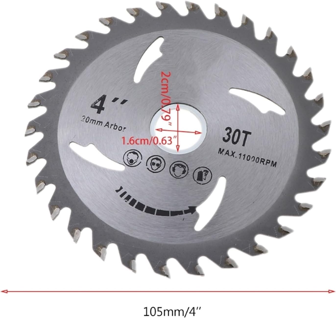Circular Saw Blade Metal Cutting Saw Blade 105mm Circular Saw Blade Disc Wood Cutting Tool Bore Diameter 20mm for Rotary Tool Woodworking