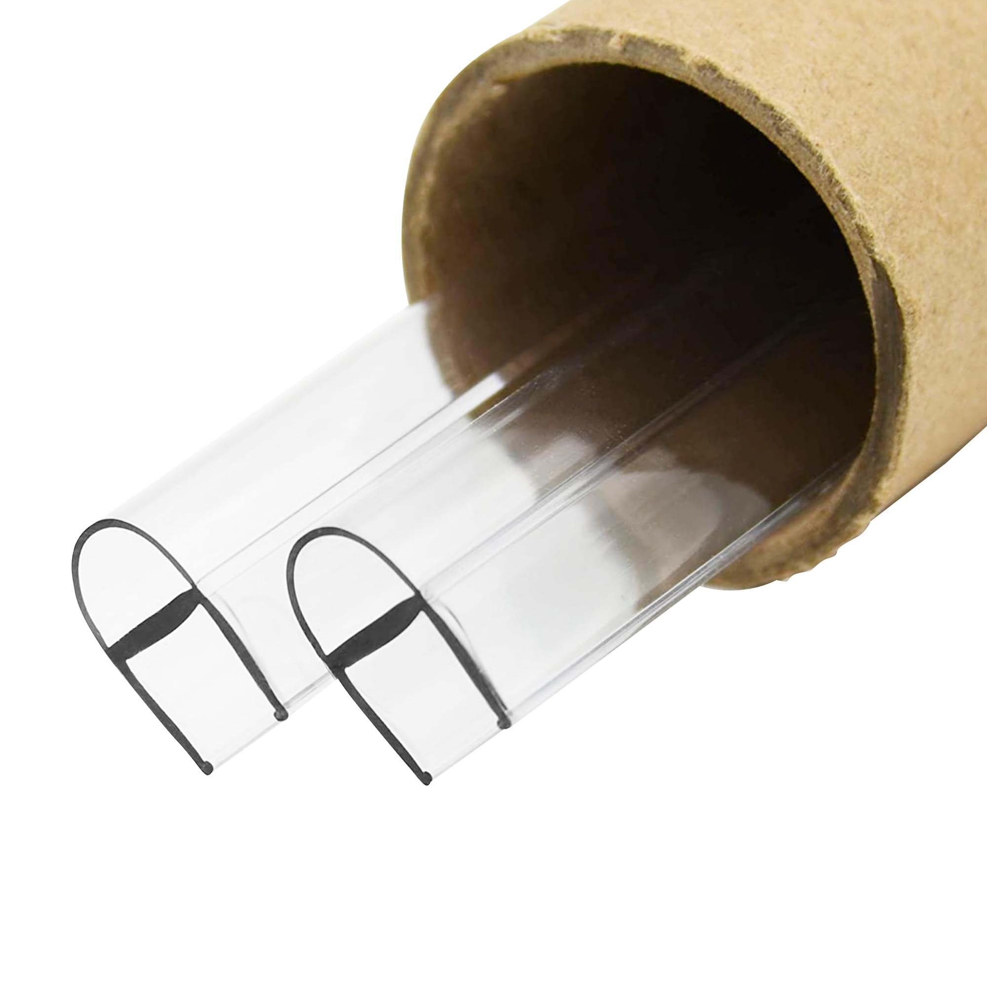 Shower Glass Door Side Seal, 2PCS 78 Inch Ultra Clear U-Shape PVC Seal Strip, for 1/4"(6mm) Thick Frameless Glass Door, to Stop Water Leakage