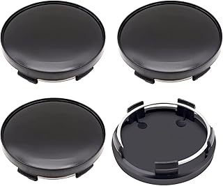 SecosAutoparts 4 Pcs Black Outside Diameter: 58mm Clip to Clip Outer Diameter: 55mm Dia 5 Clips Car Wheel Tyre Center Rim Hub Caps Base Outer Diameter: 53.5mm Sticker Mounting Diameter: 56.5mm