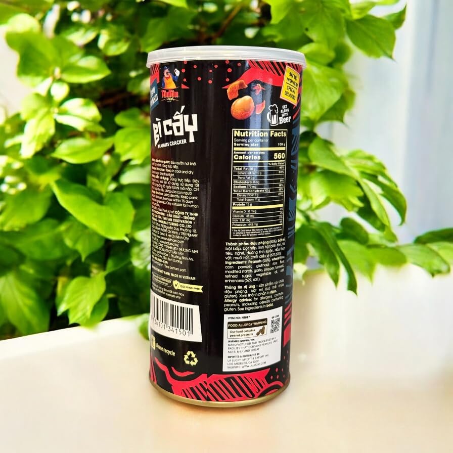 Image of 1 Pack - Cracker Peanuts - Dau Phong Bi Cay - 8 Oz per Can