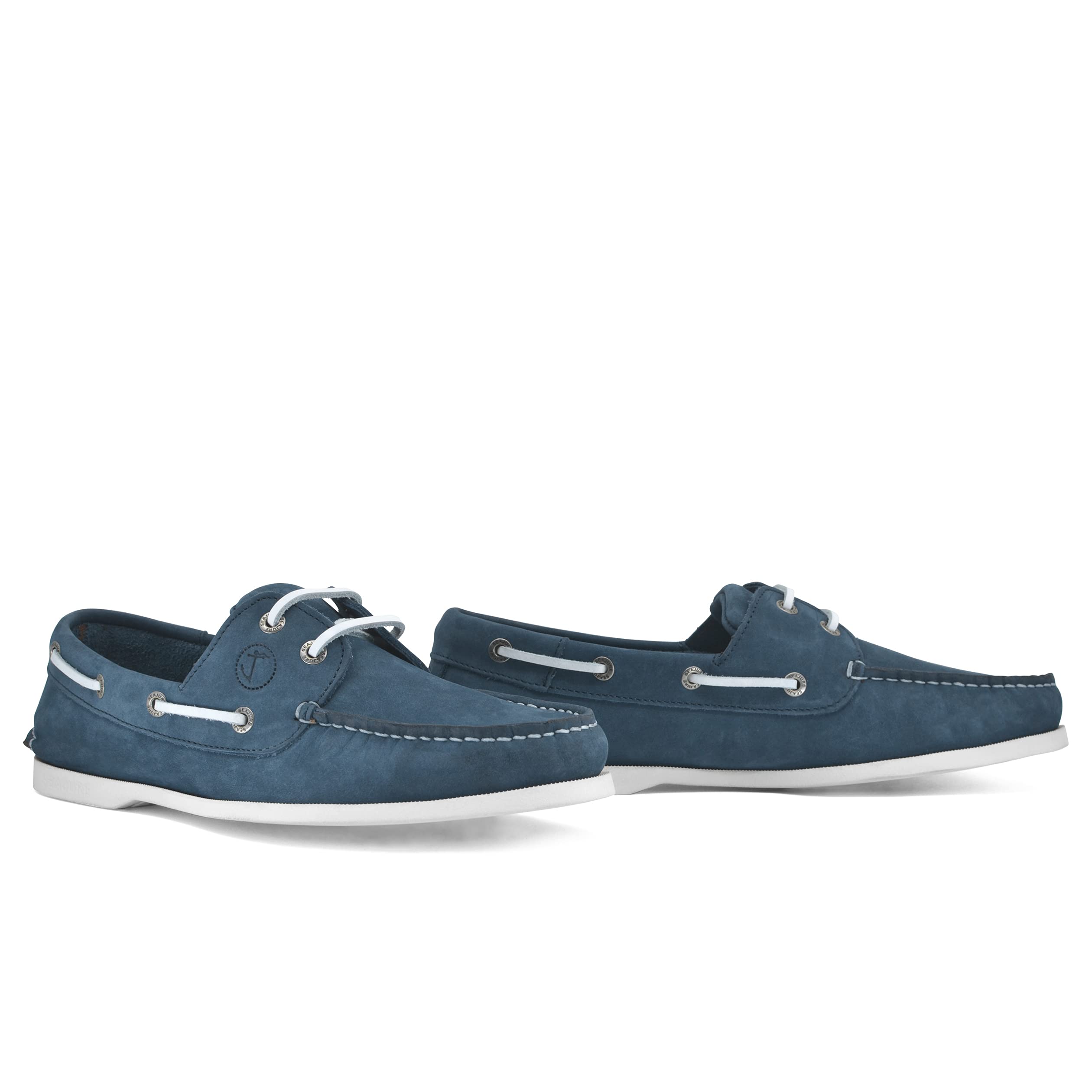 Seajure Herren Bootsschuhe Binz Blaues Nubukleder