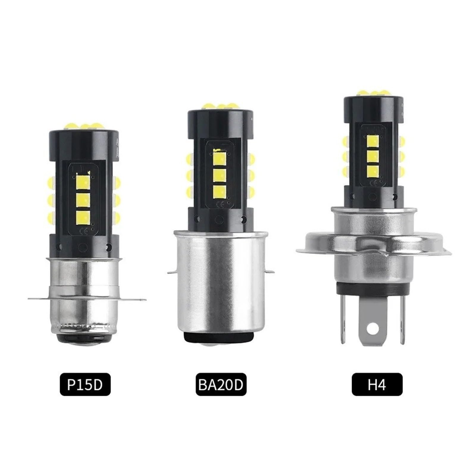 Pour Moto Scooter Tricycle LED Phare De Blanc Feux Croisement Ampoules 12V Antibrouillard H4 BA20D P15D-H6 Phare De Moto(H4)