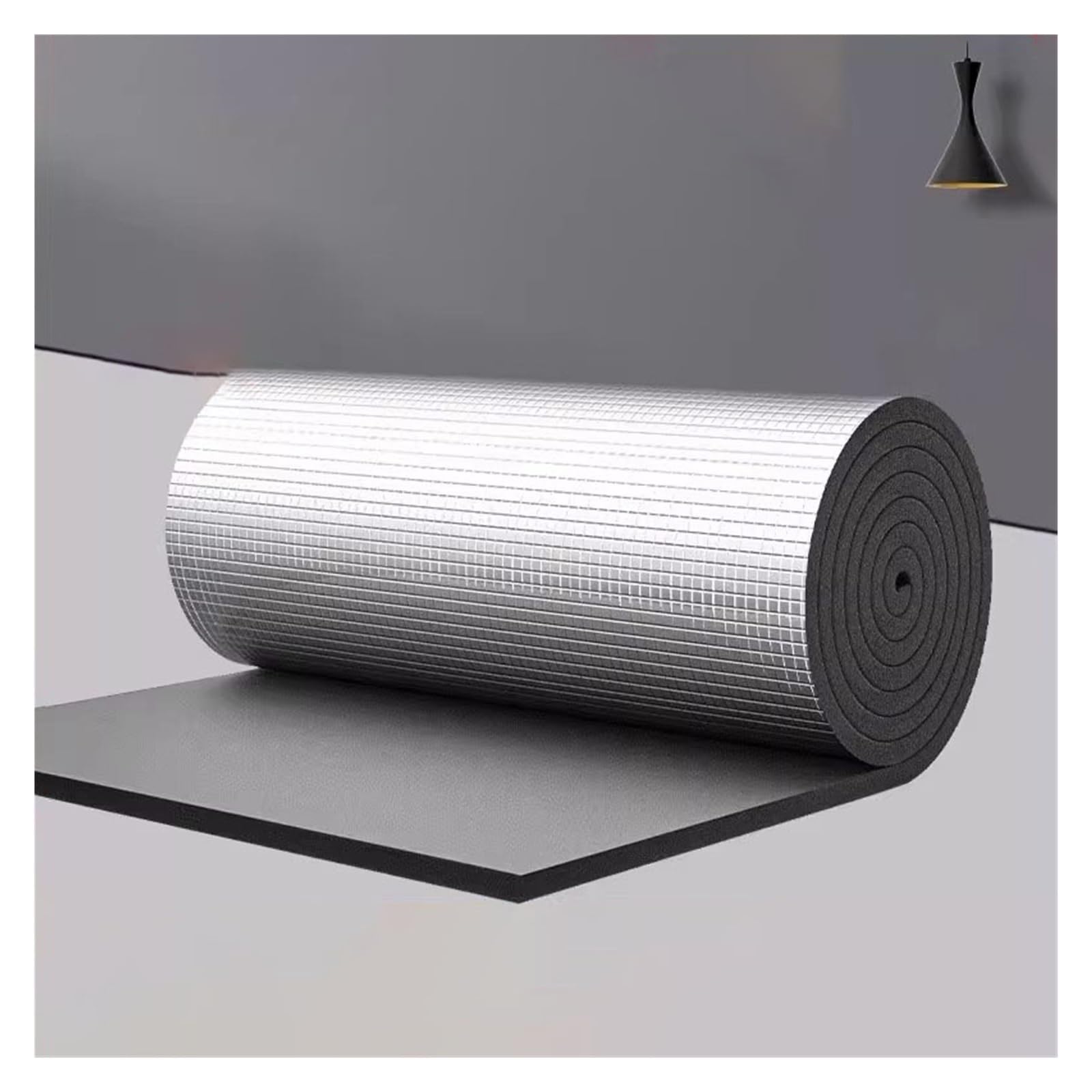 Rollo de aislamiento autoadhesivo de aluminio – 10 mm térmico e insonorizado capa de algodón reflector de calor y barrera radiante para techos, paredes, camper – 1 x 8 m