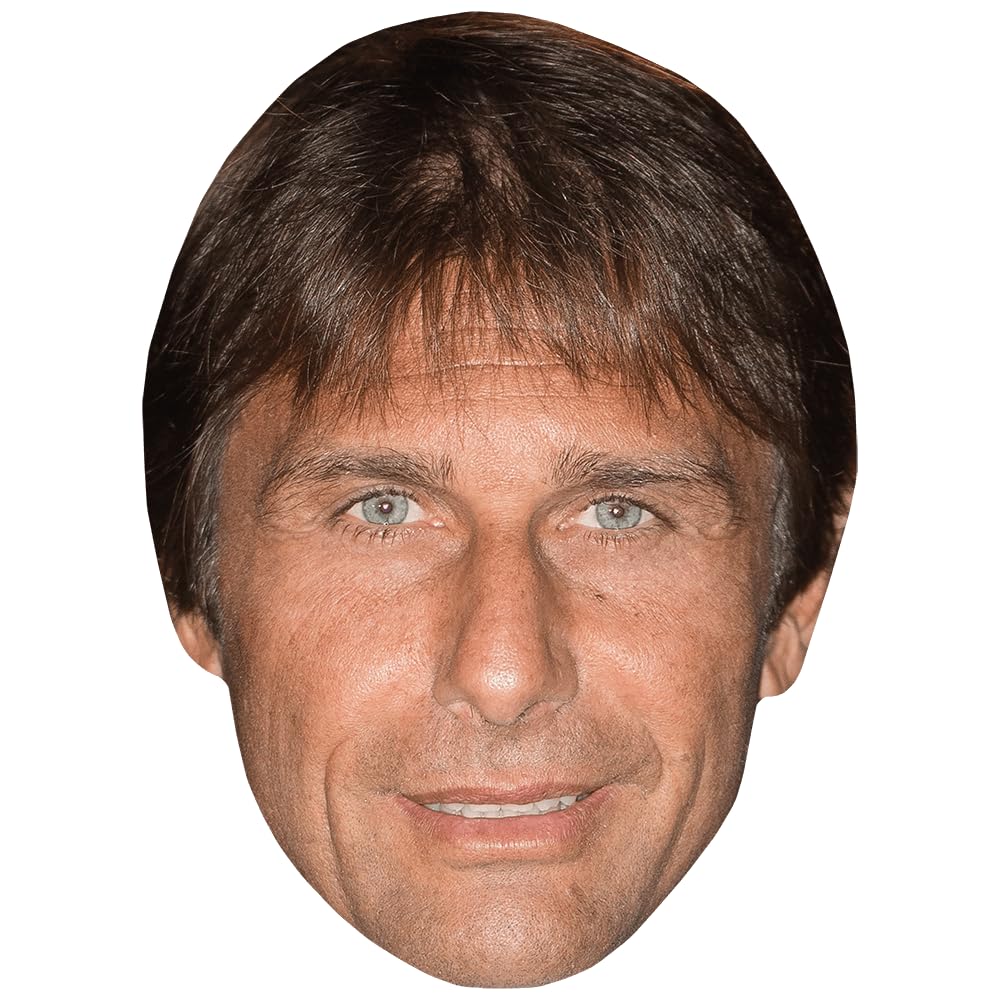 Celebrity Cutouts Lifelike Antonio Conte (Stubble) Celebrity Mask, Flat Card Face, Fancy Dress Mask