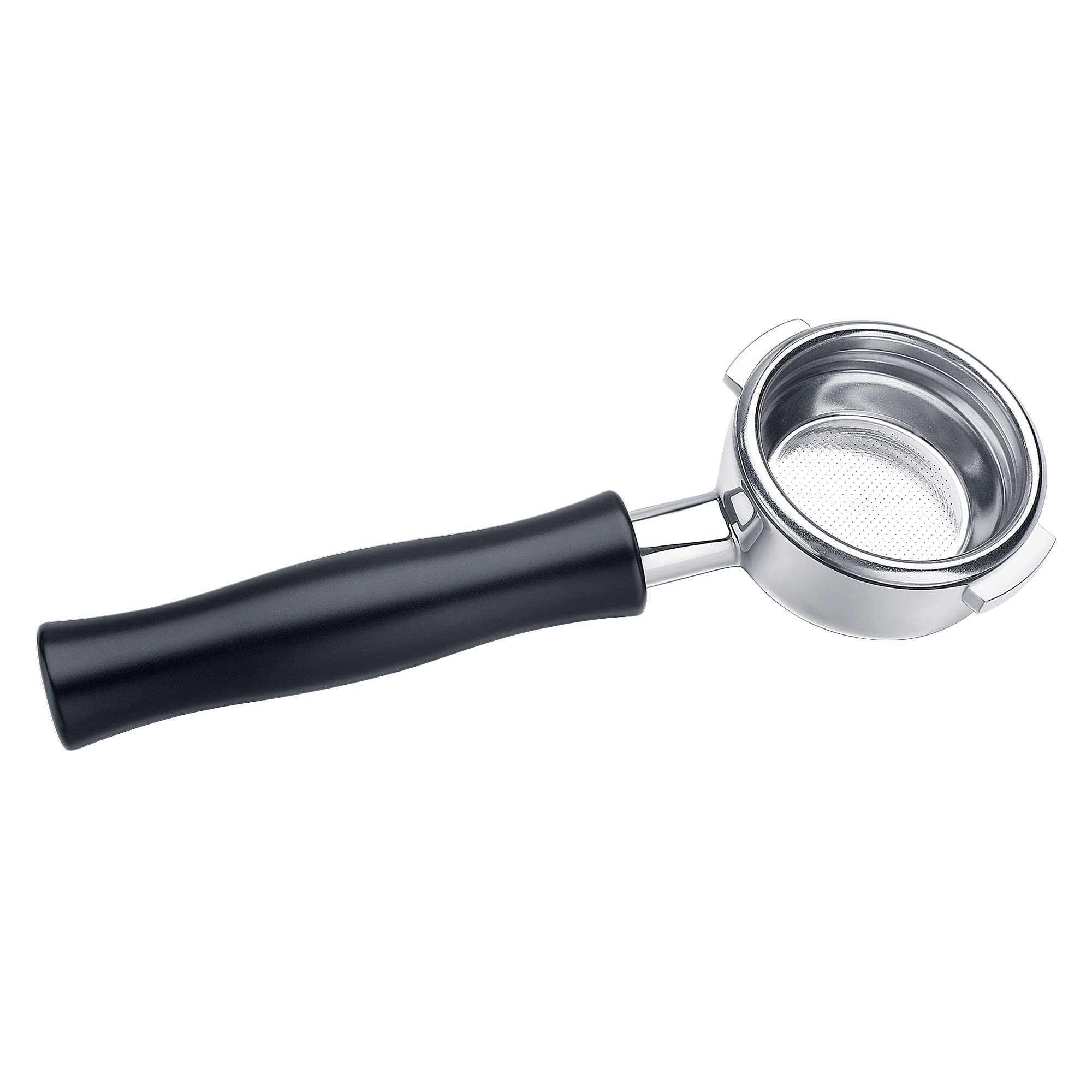Normcore Portafiltro sin fondo de 58 mm, compatible con Nuova Simonelli, con cabeza de acero inoxidable y cesta de filtro y mango de aluminio anodizado (cesta incluida) - Portafiltro para máquina de