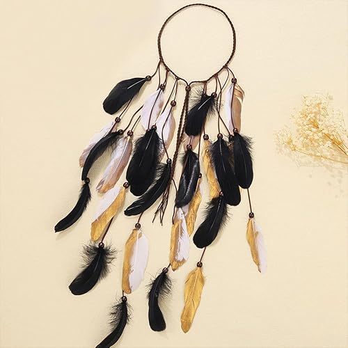 Miniatura 9 de GORTIN Diadema de plumas bohemias, disfraz gitano, tocado negro, bohemio, hippie, banda para el pelo para festival indio, accesorio para el cabello