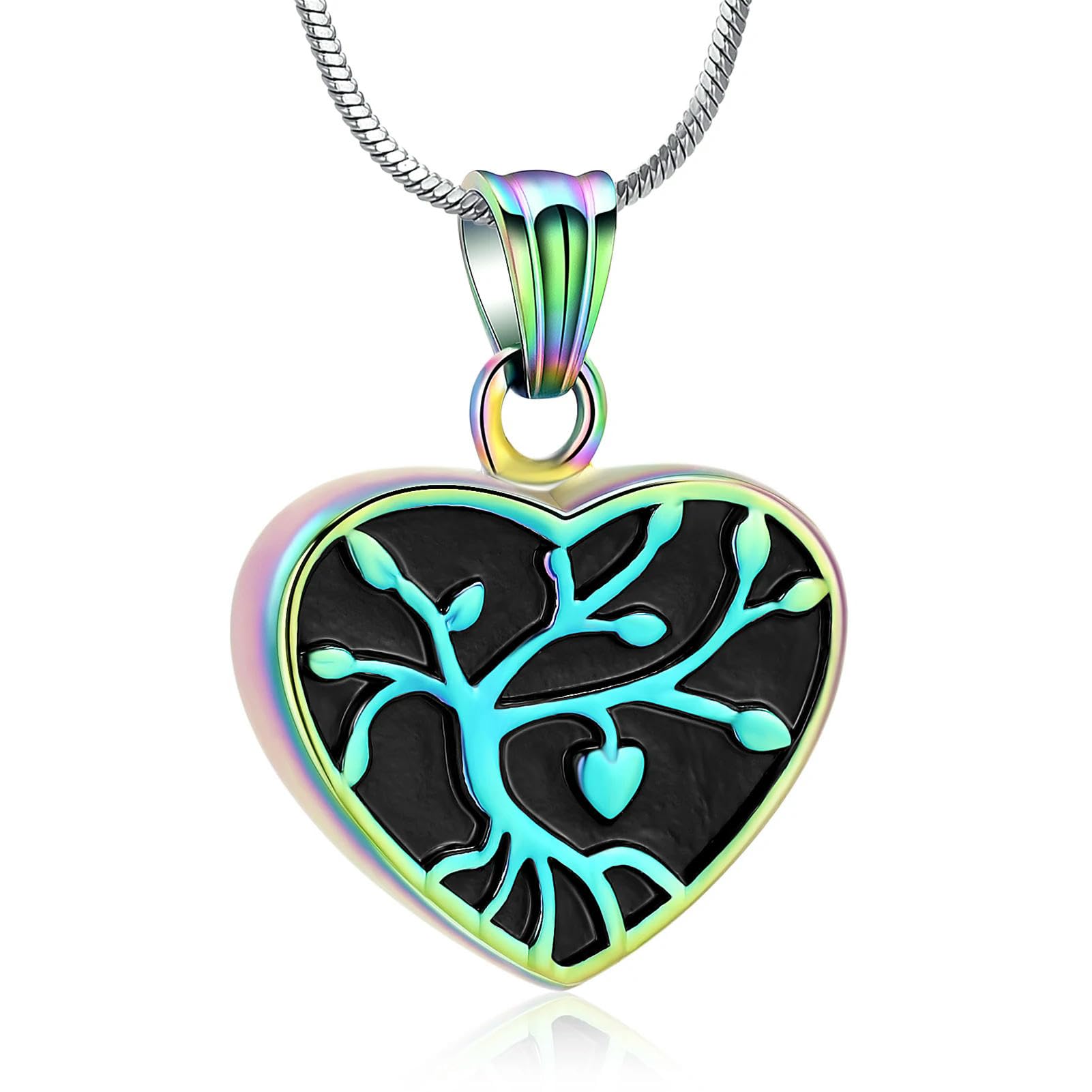 Collier Urne Cendres en acier inoxydable durable avec pendentif Arbre de Vie