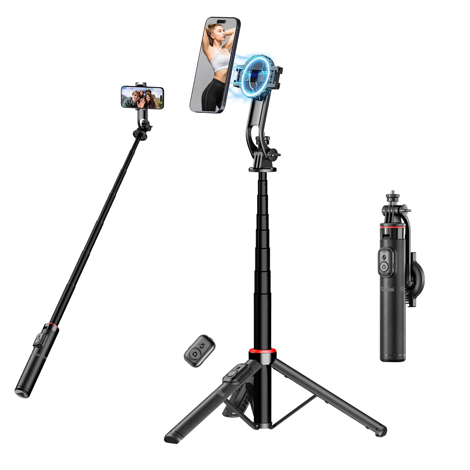 Rollei Treppiede Smartphone Magnetico 130cm Easy Creator MagPod Alluminio