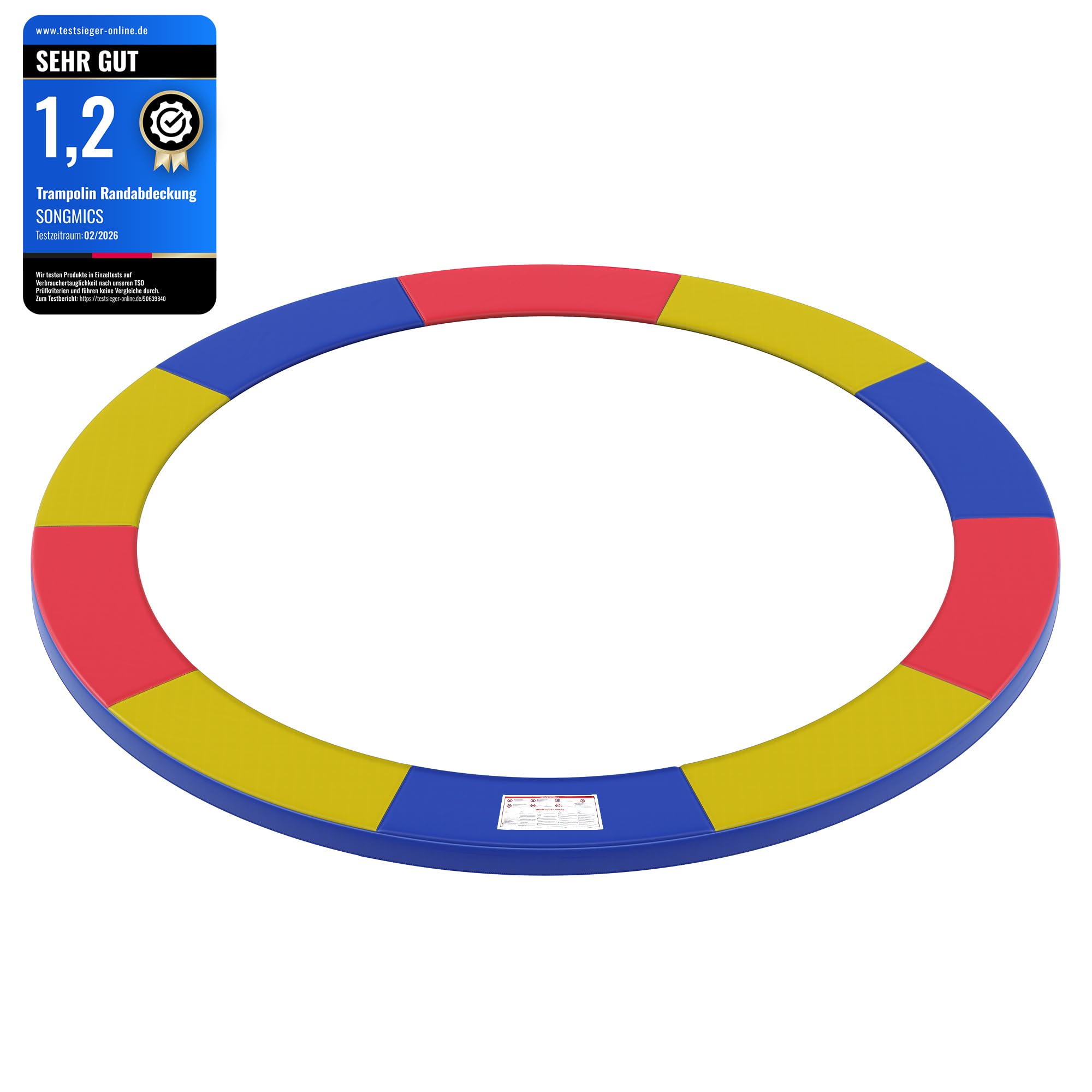 SONGMICS Trampolin Randabdeckung, Ø 183 244 305 366 427 cm, Federabdeckung, Randschutz, Sicherheitsmatte, UV-resistent, reißfestes Trampolinzubehör, Standardgröße