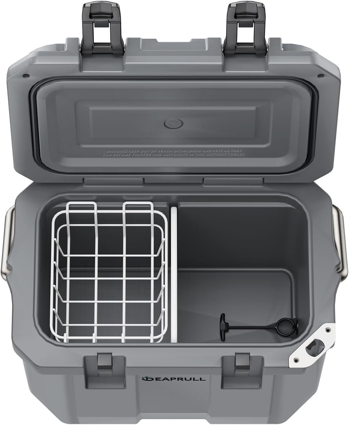 Hard Cooler, Insulated Ice Chest Box Holds Ice for More Days, Portable Cooler with Handle, Cup Holders, Double Latches for Camping Drink, Beach, Picnic, Fishing, Boat, Barbecue