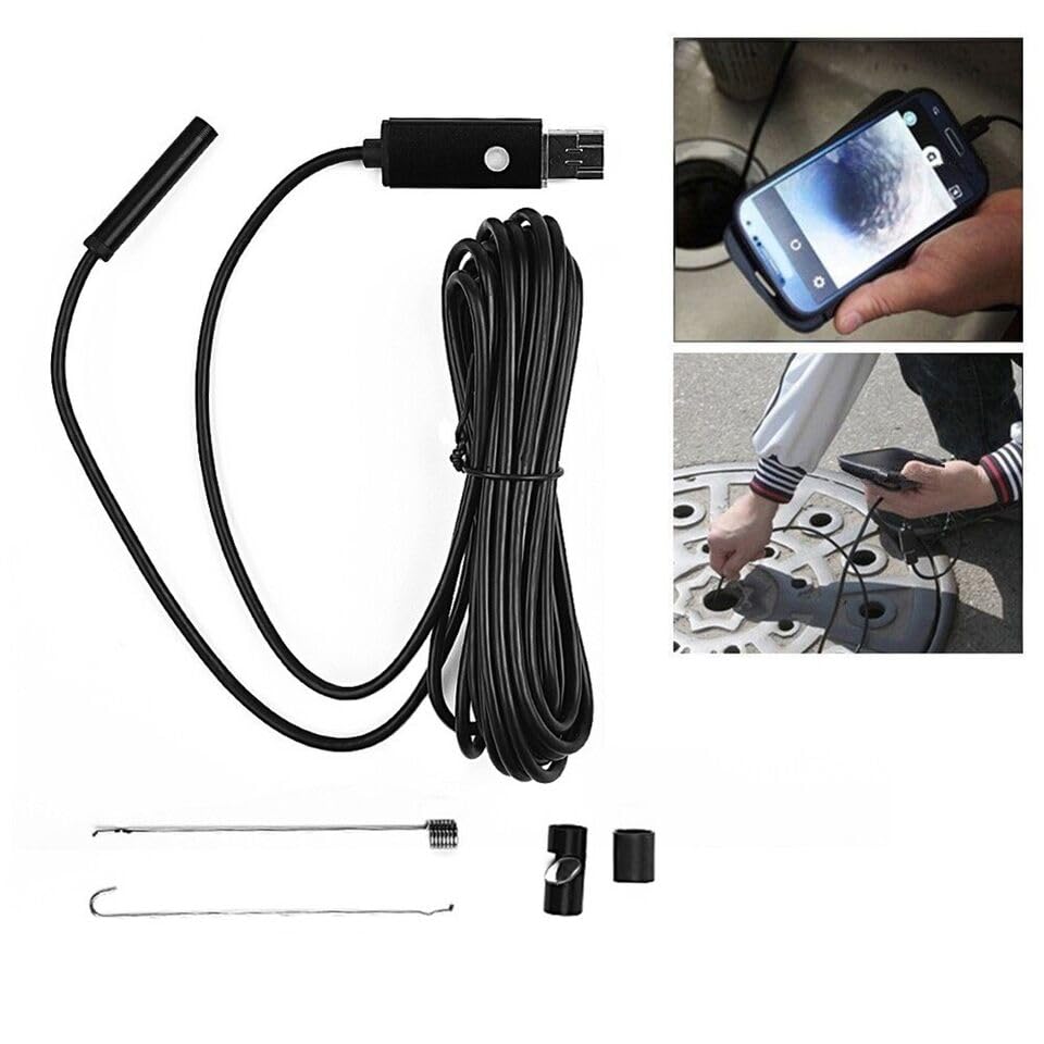 Pipe Inspection Camera Endoscope Video Sewer Drain Cleaner Waterproof Snake-USB